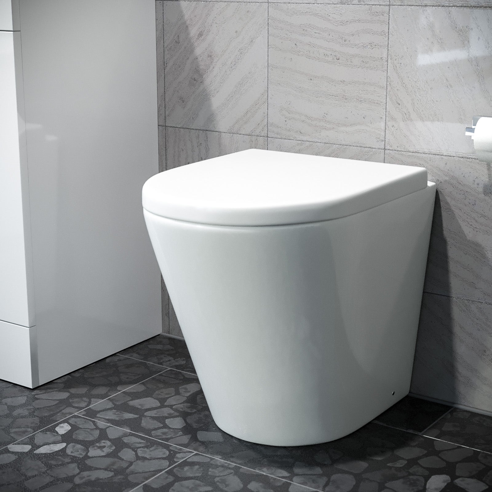 D Shape Rimless Short Projection BTW Pan with Soft Close Seat
