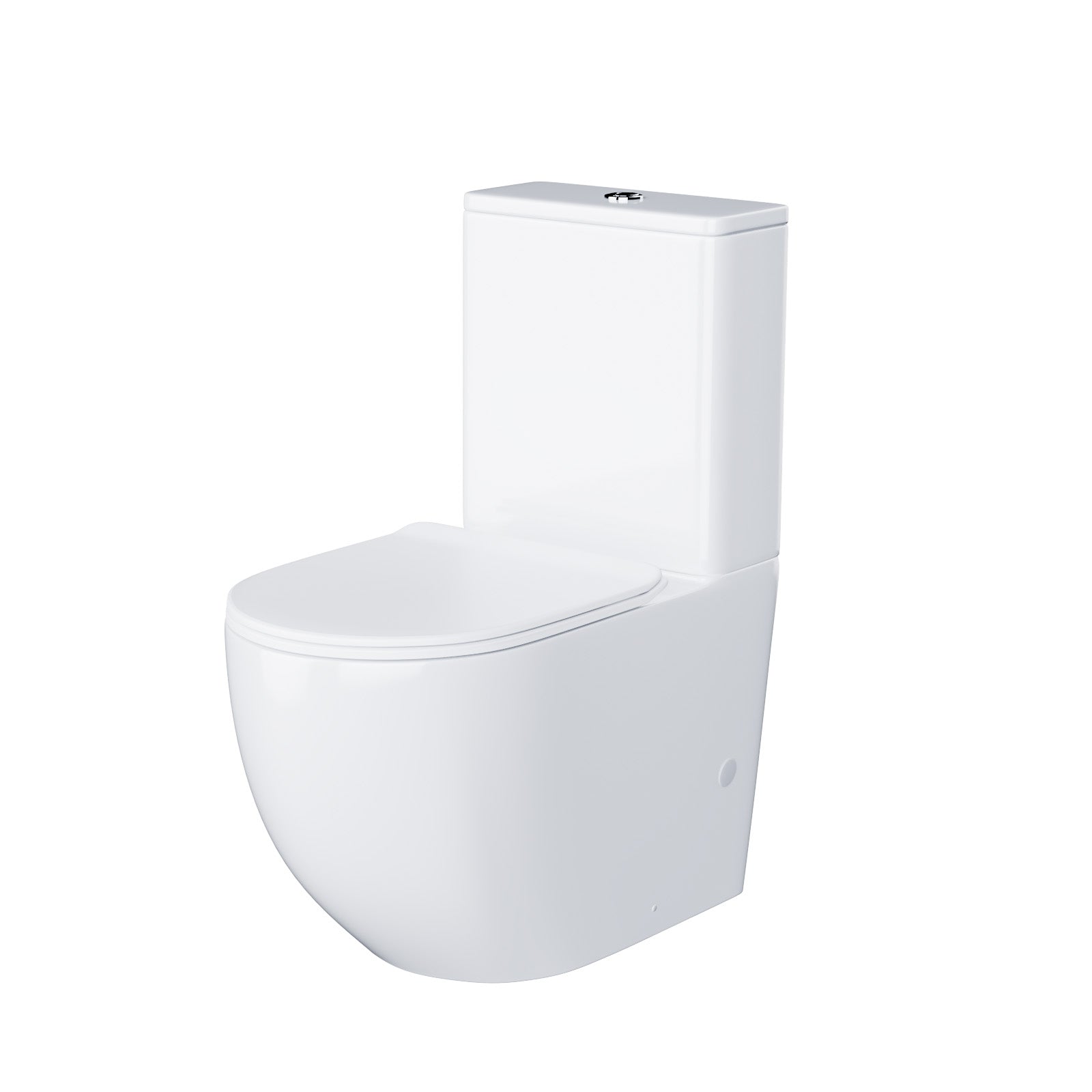 Round Close Coupled Toilet Pan and Seat with Cistern