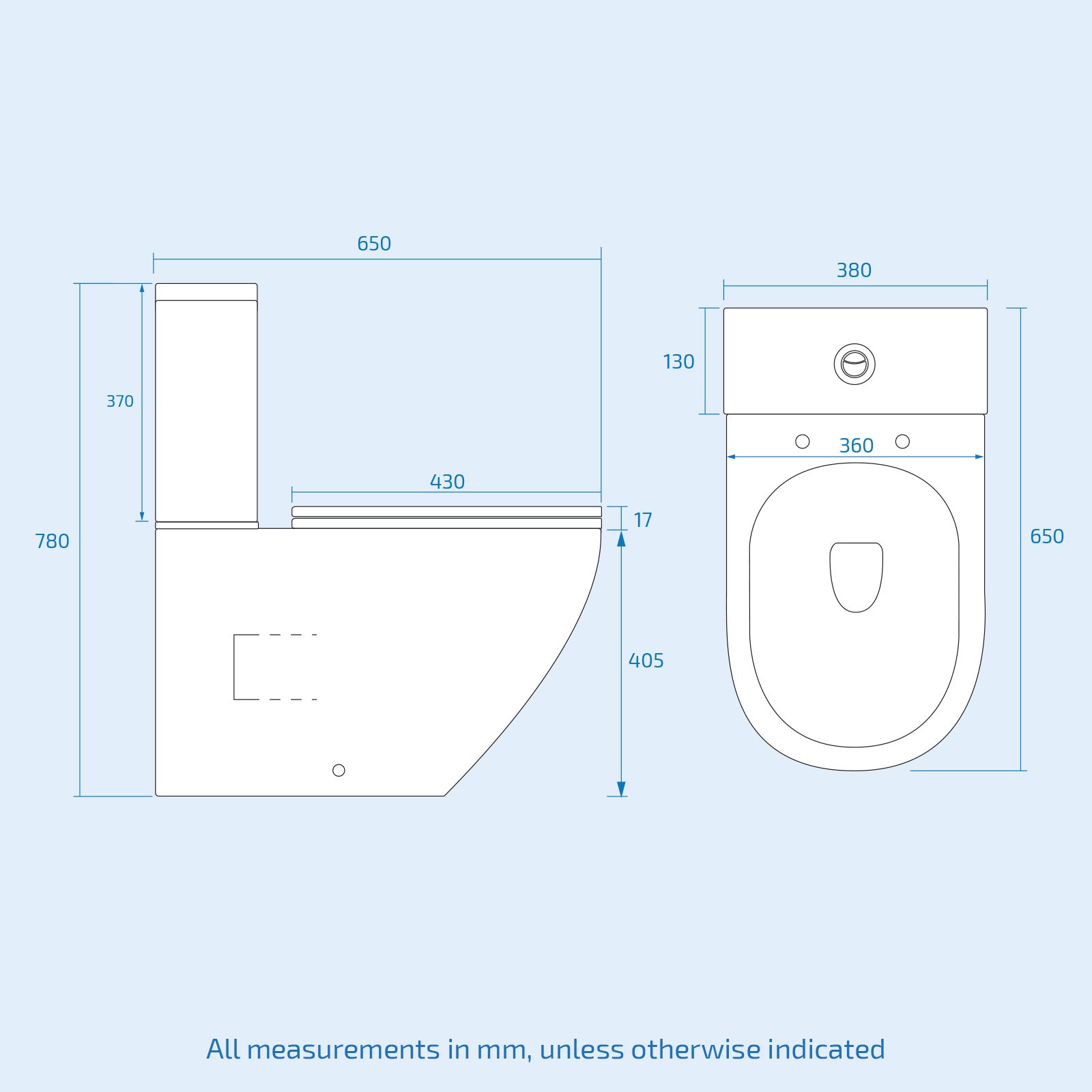 Round Close Coupled Toilet Pan and Seat with Cistern