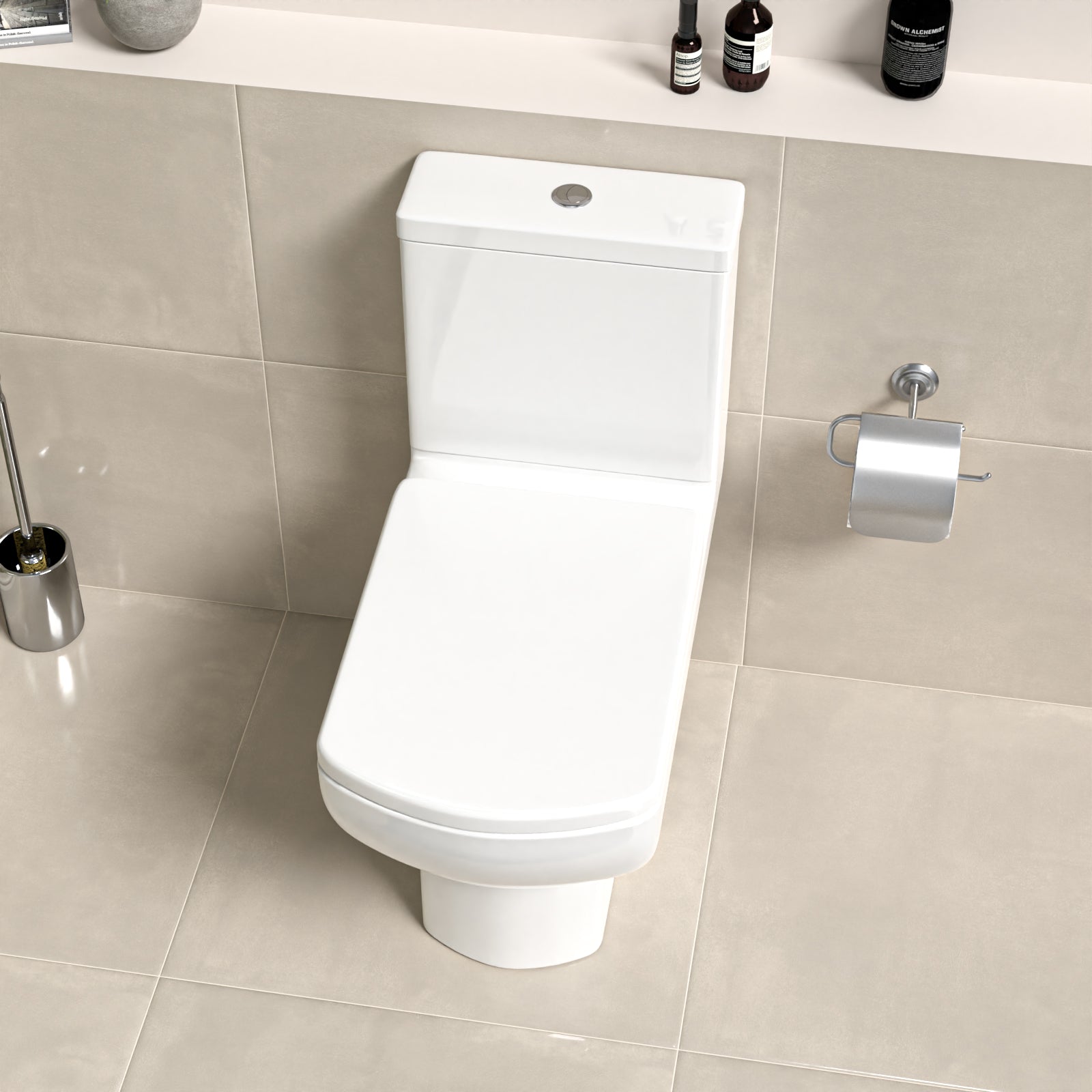 Rimless Close Coupled Toilet With Seat & Cistern