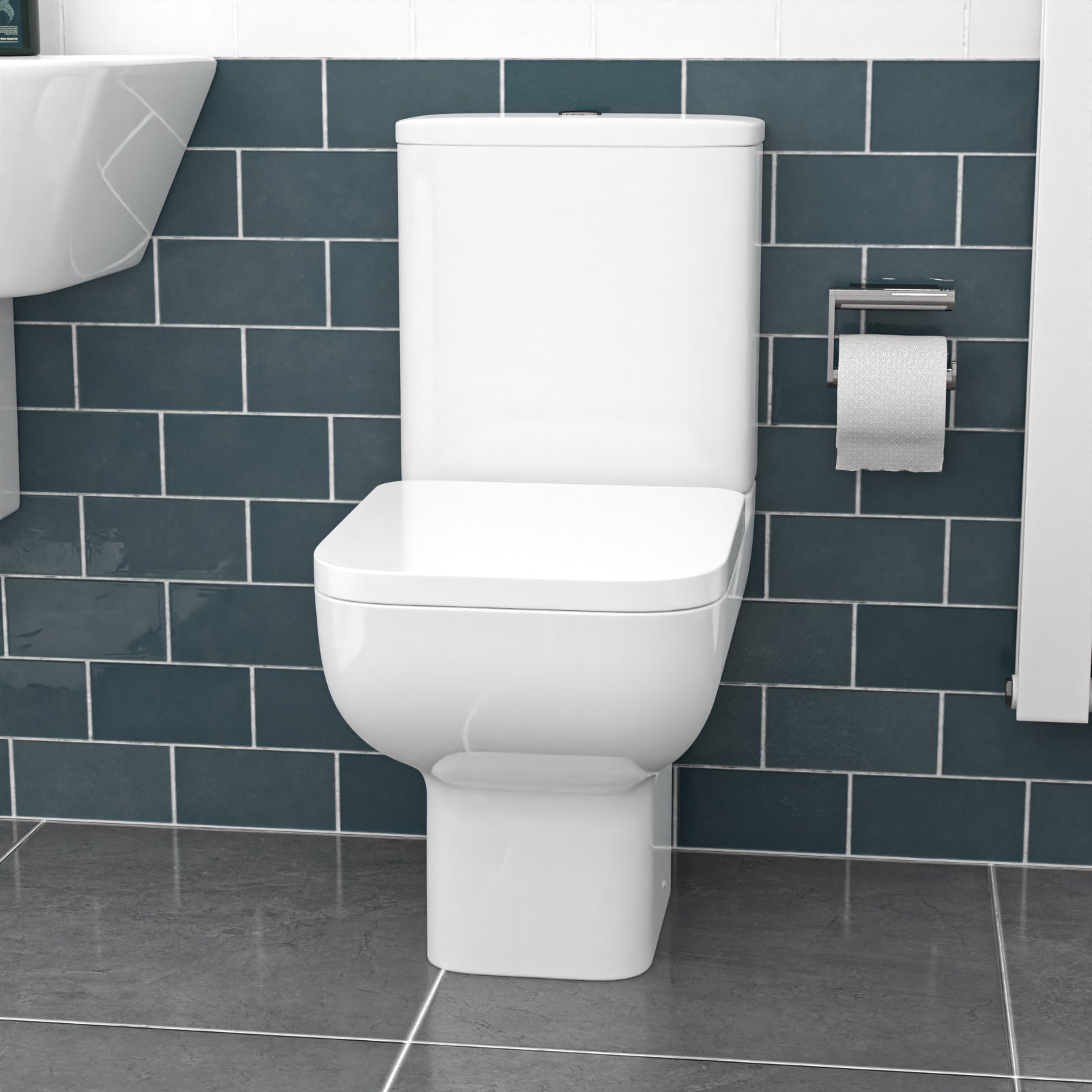 Tornado Flush Close Coupled Cloakroom Toilet with Seat and Cistern