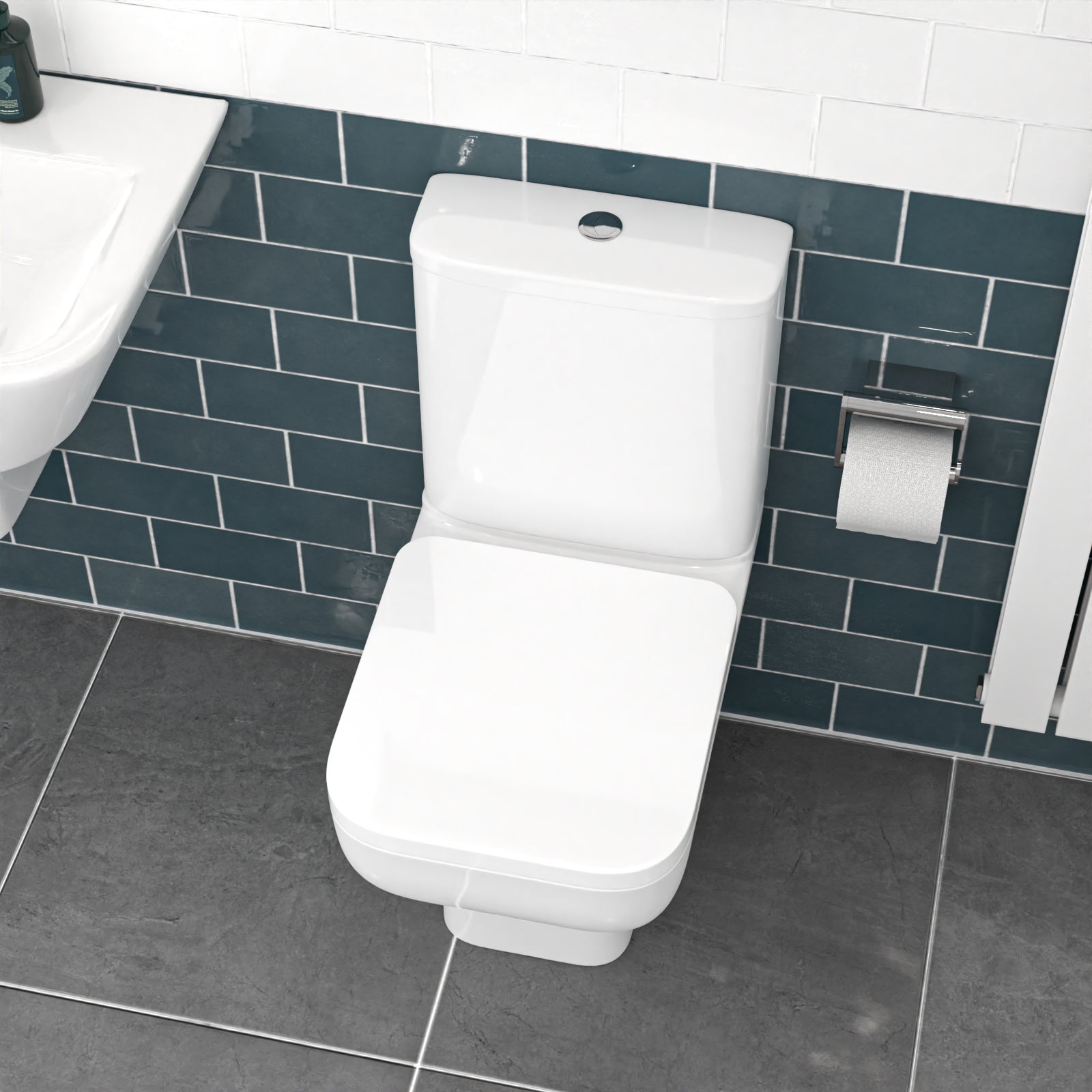 Tornado Flush Close Coupled Cloakroom Toilet with Seat and Cistern