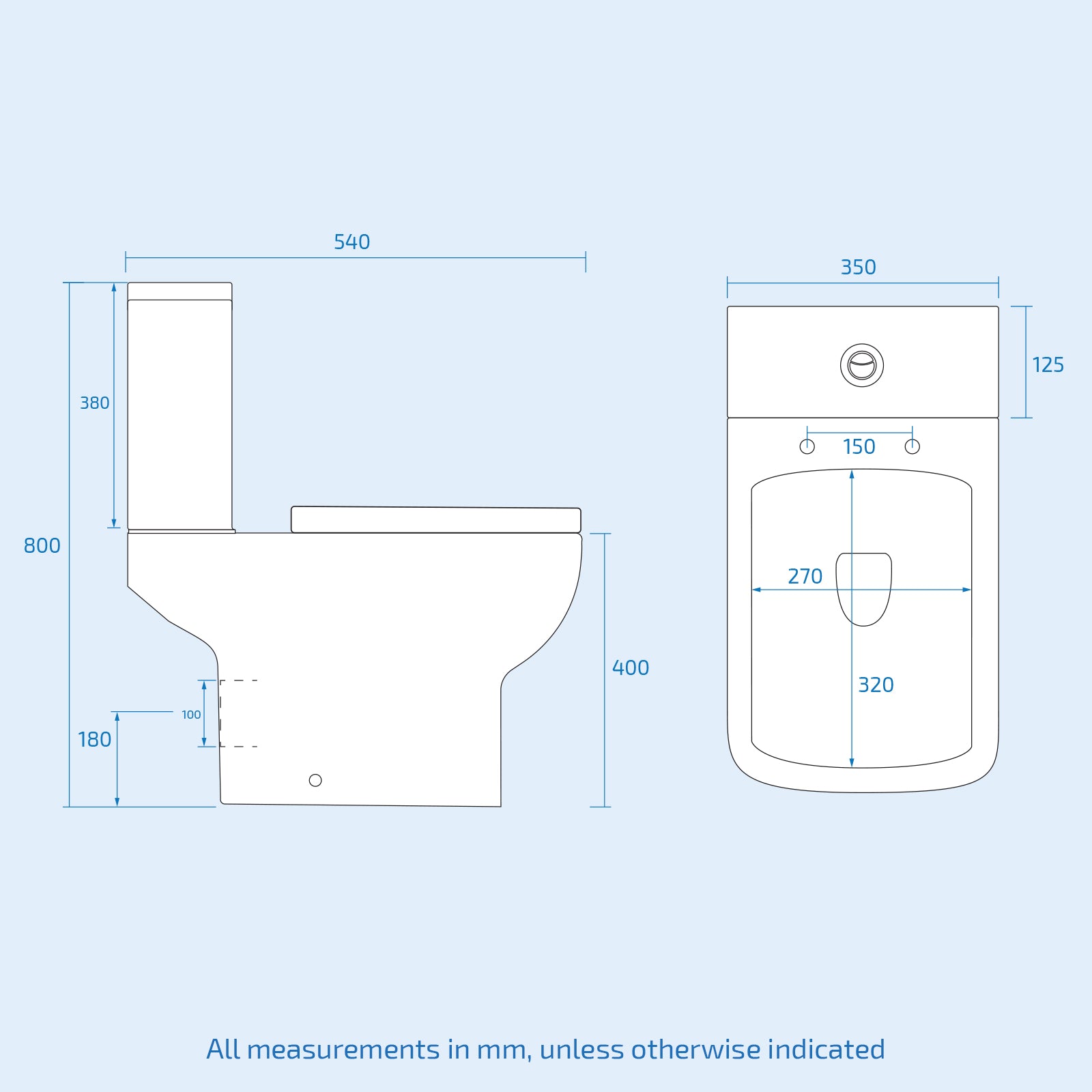 Tornado Flush Close Coupled Cloakroom Toilet with Seat and Cistern