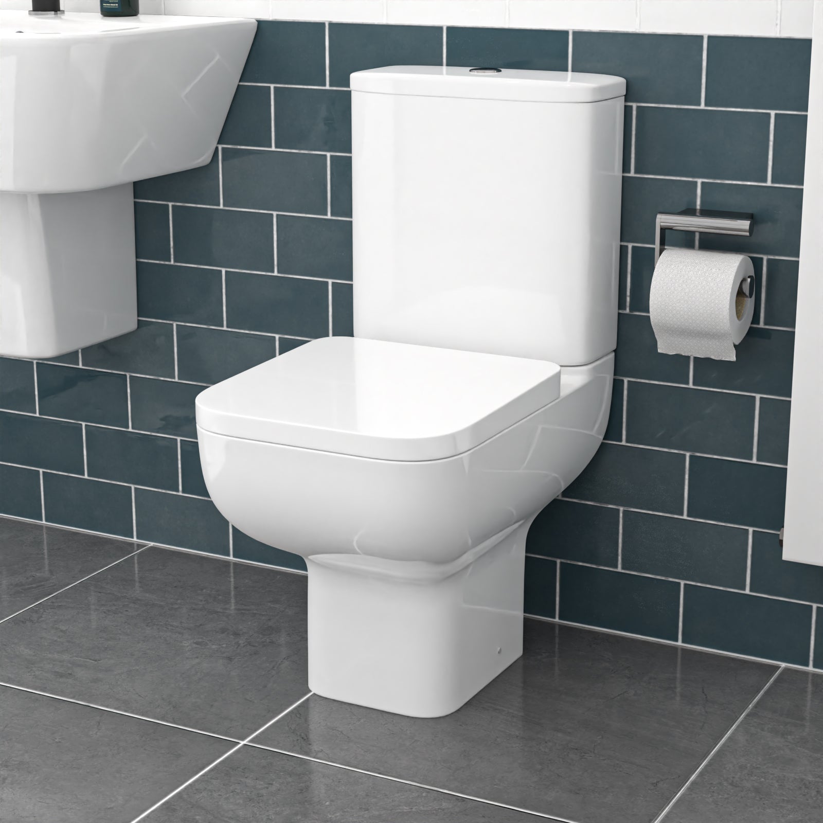 Tornado Flush Close Coupled Cloakroom Toilet with Seat and Cistern