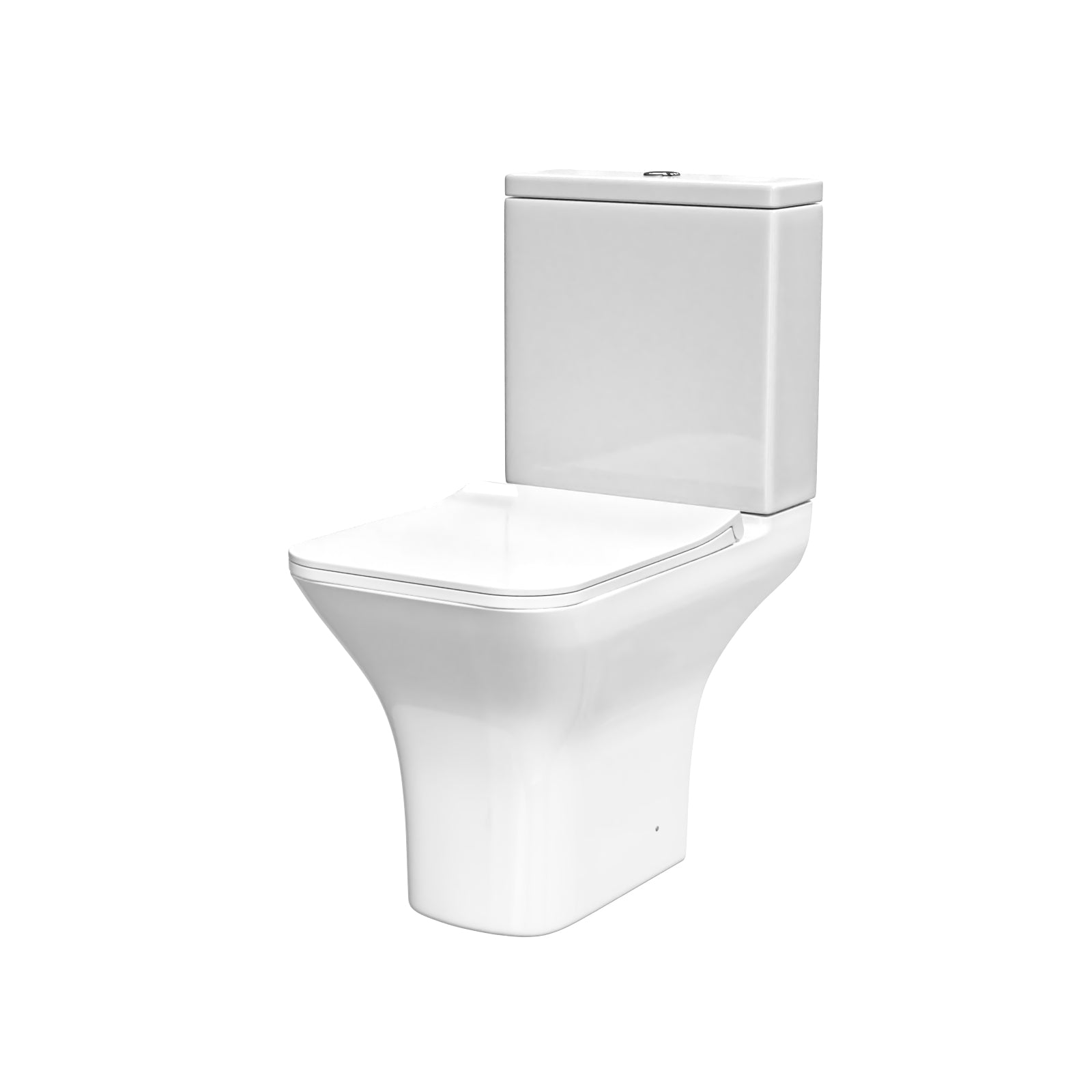 White Close Coupled Rimless Square Toilet Soft Close Seat