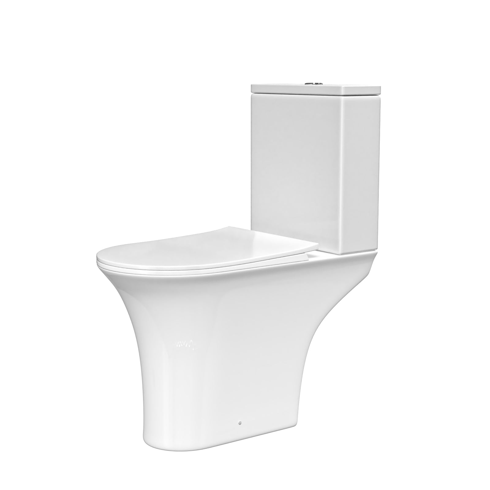 White Close Coupled Rimless Round Toilet Soft Close Seat