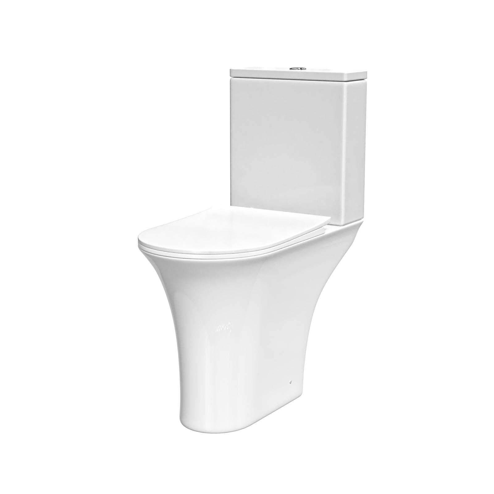 Nes Home Modern Rimless Comfort Height Close Coupled Toilet Pan Seat