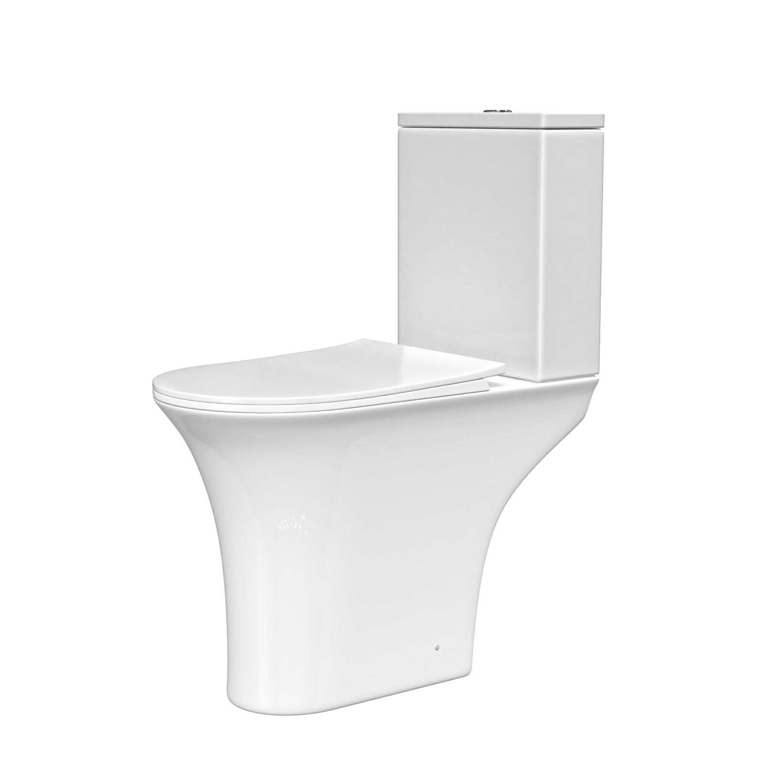 Nes Home Modern Rimless Comfort Height Close Coupled Toilet Pan Seat
