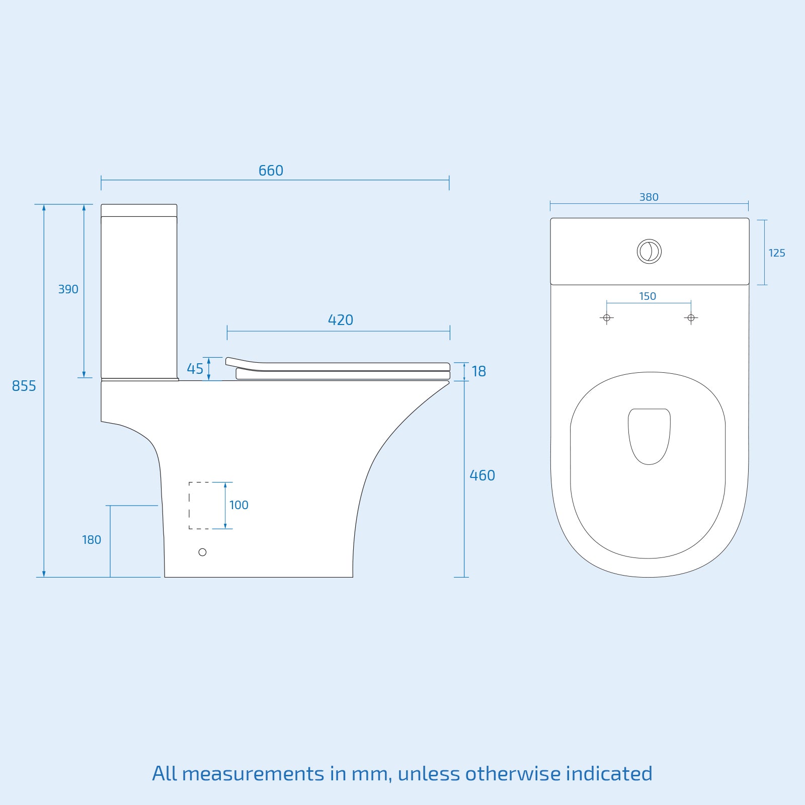 Nes Home Modern Rimless Comfort Height Close Coupled Toilet Pan Seat