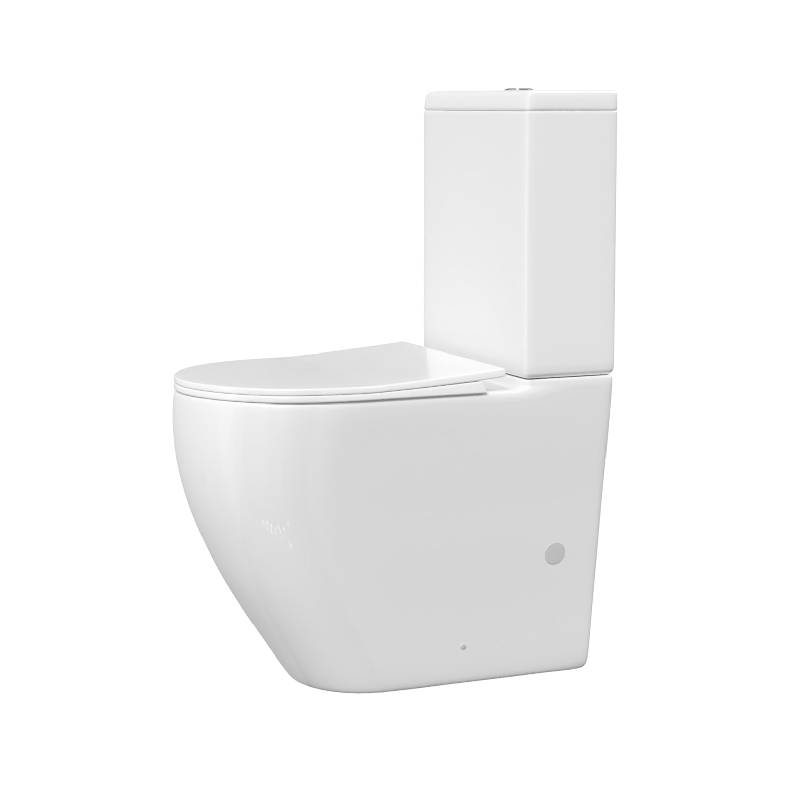 White Comfort Height Soft Close Round Rimless Close Coupled Toilet