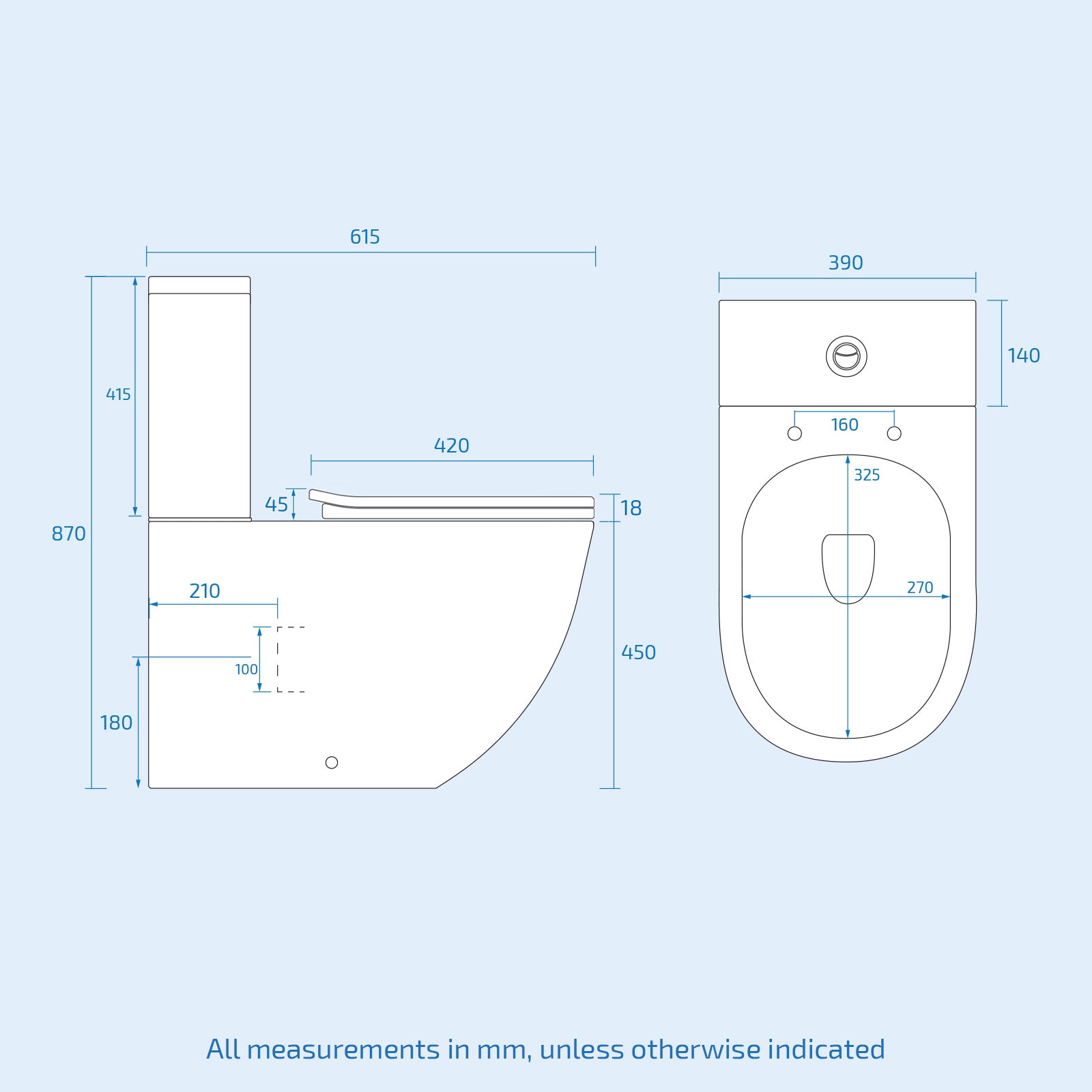 White Comfort Height Soft Close Round Rimless Close Coupled Toilet