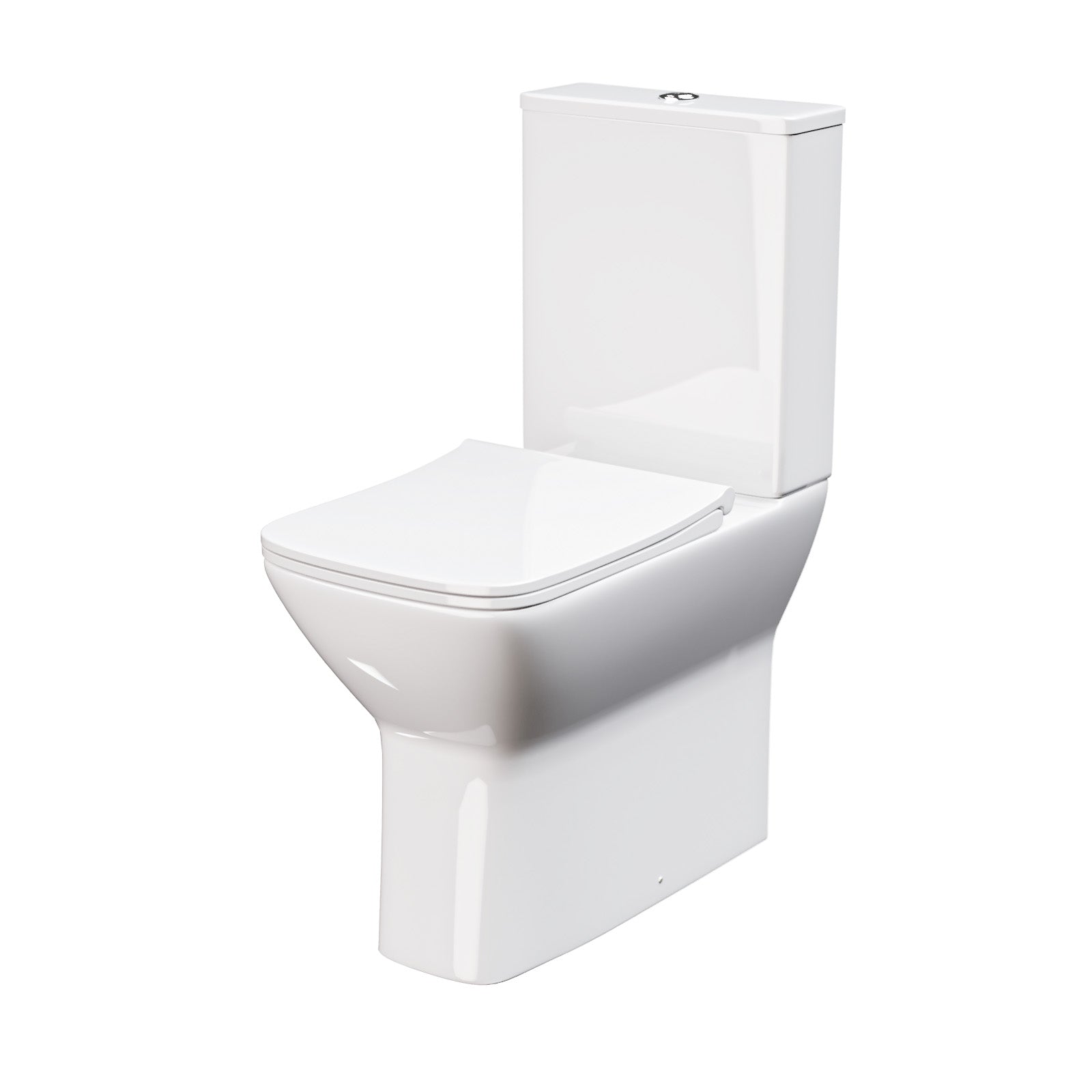 White Comfort Height Soft Close Rimless Close Coupled Toilet