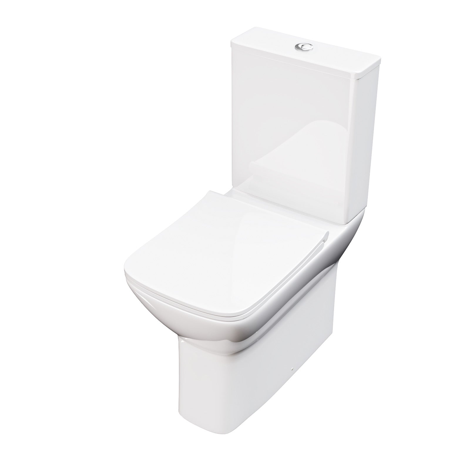 White Comfort Height Soft Close Rimless Close Coupled Toilet