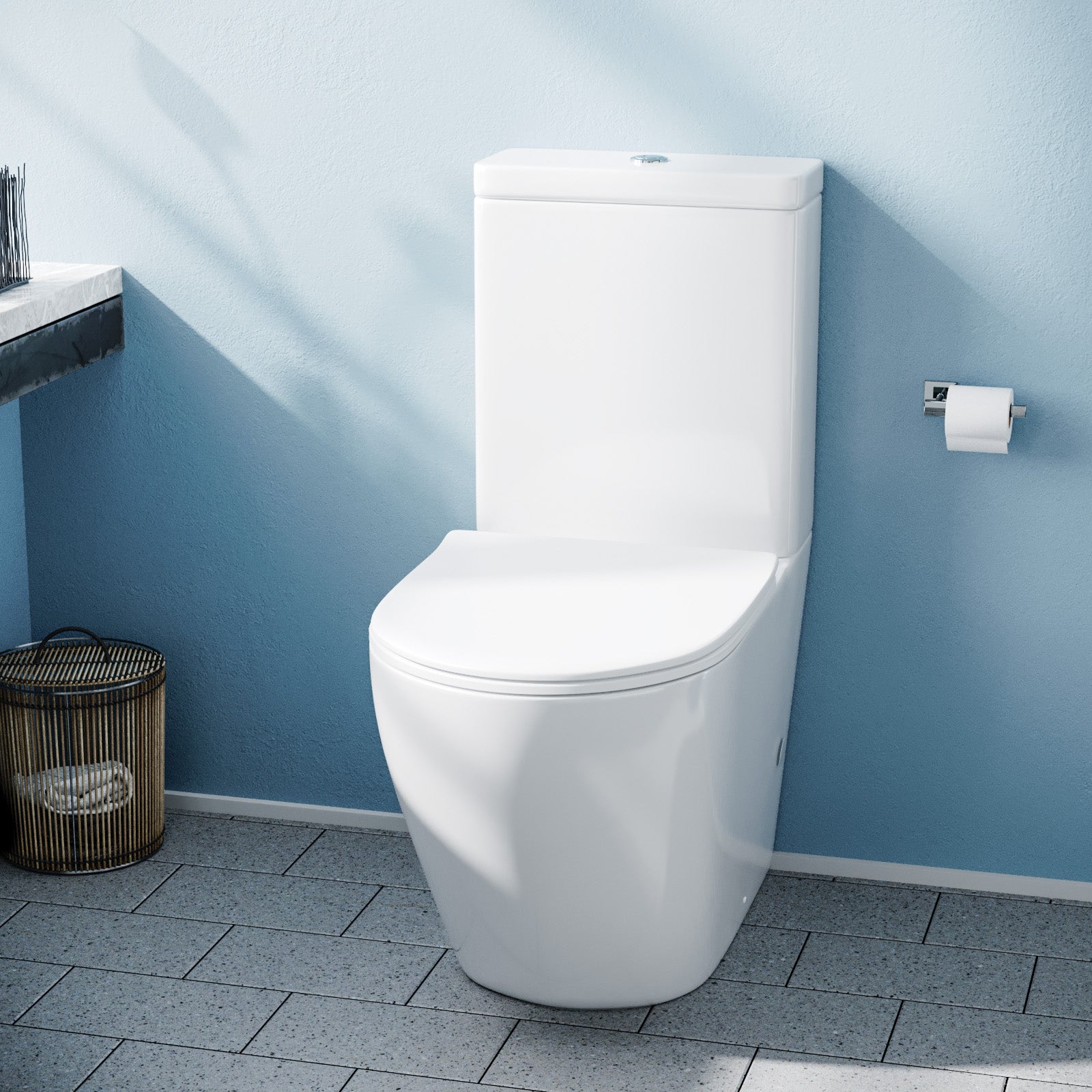 Belmont Modern Close Coupled WC Toilet & Soft Close Seat