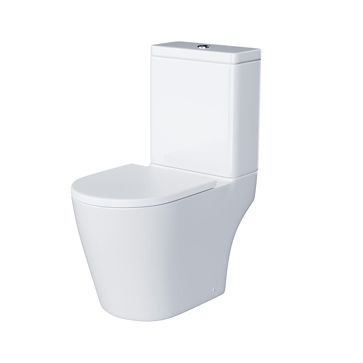 Modern Rimless Round Close Coupled Toilet With Seat & Cistern