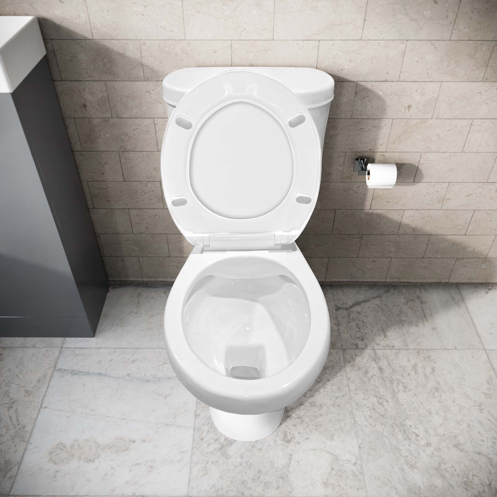 Close Coupled Round Toilet with Seat White