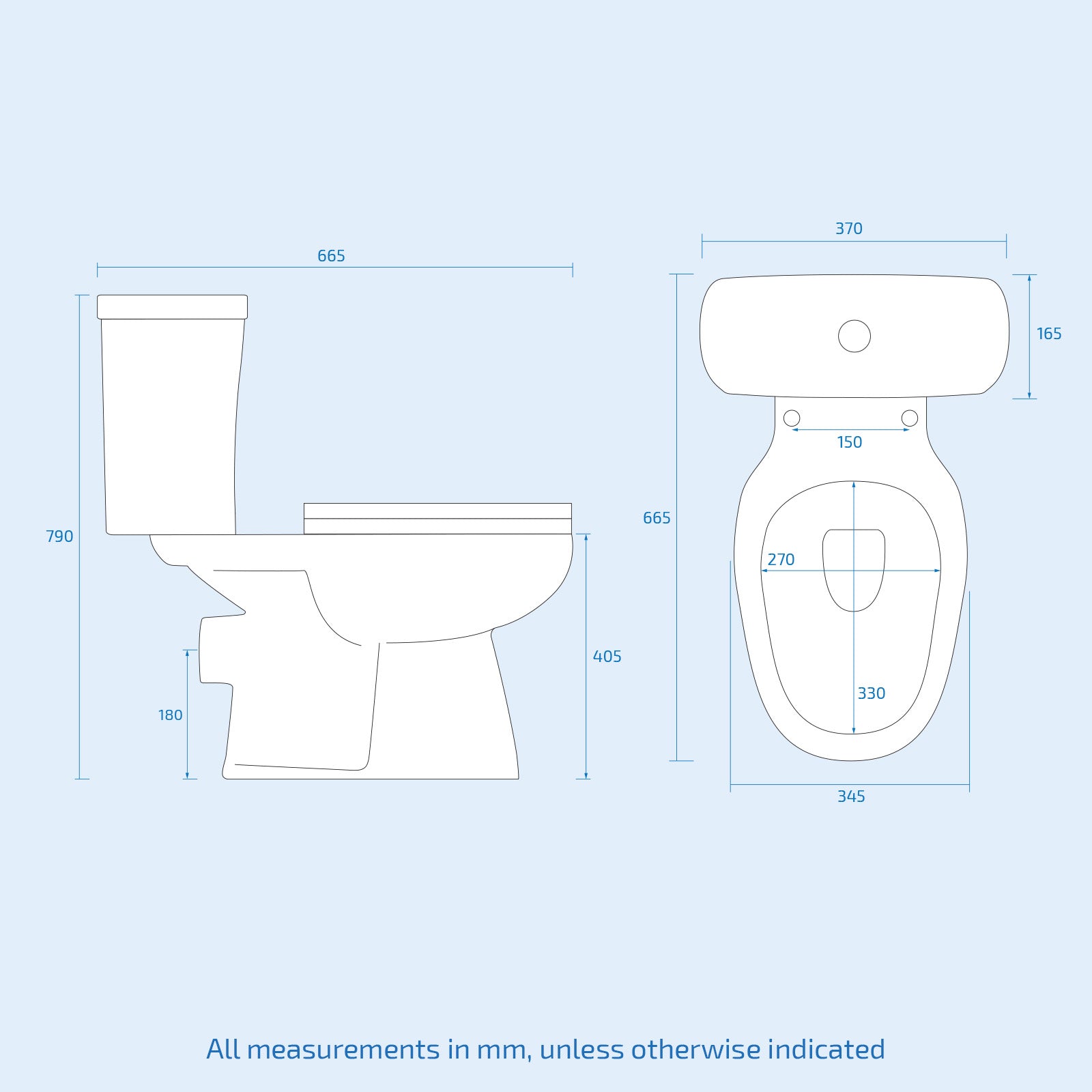 Close Coupled Round Toilet with Seat White
