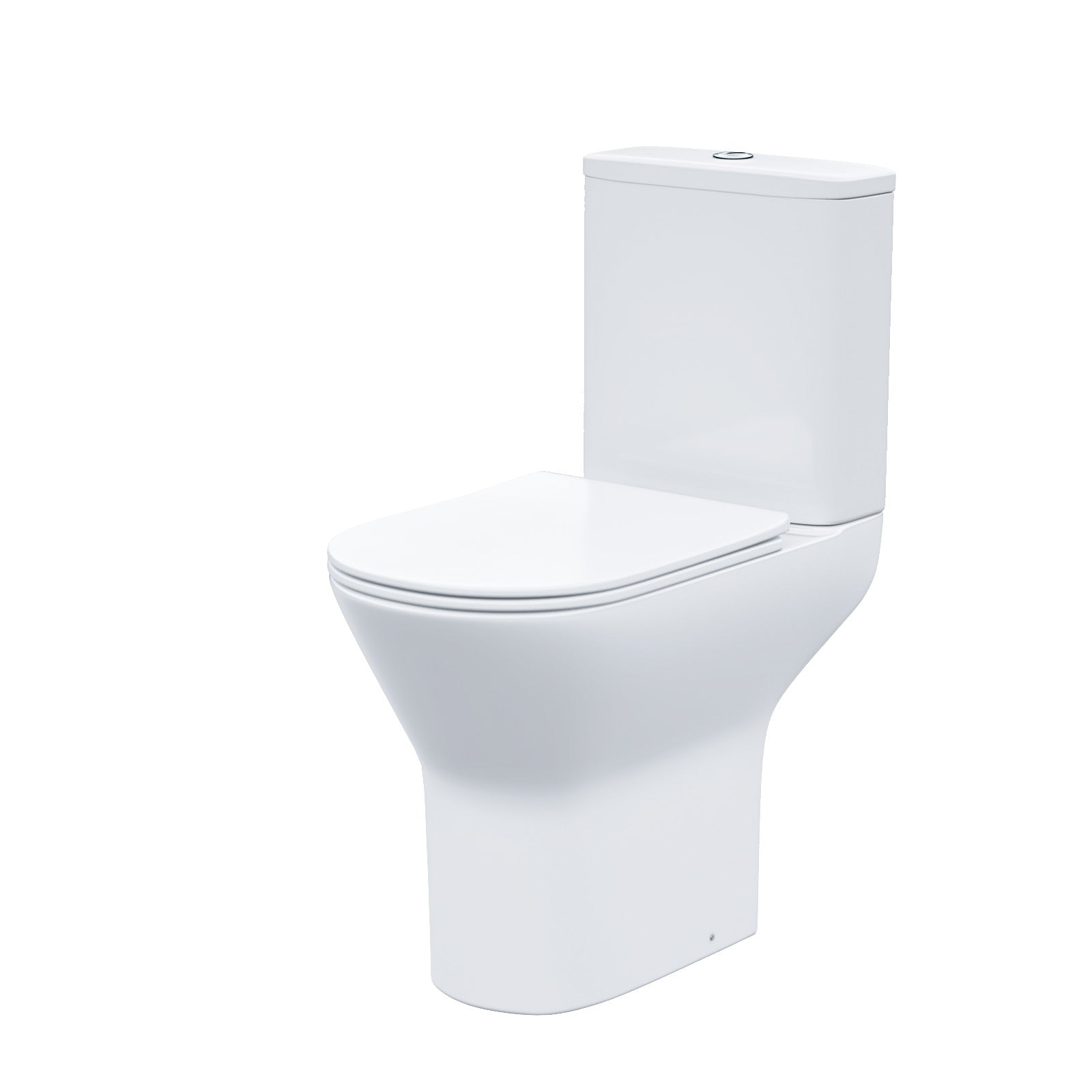 Regis Comfort Height Rimless Close Coupled Toilet Pan, Cistern & Toilet Seat