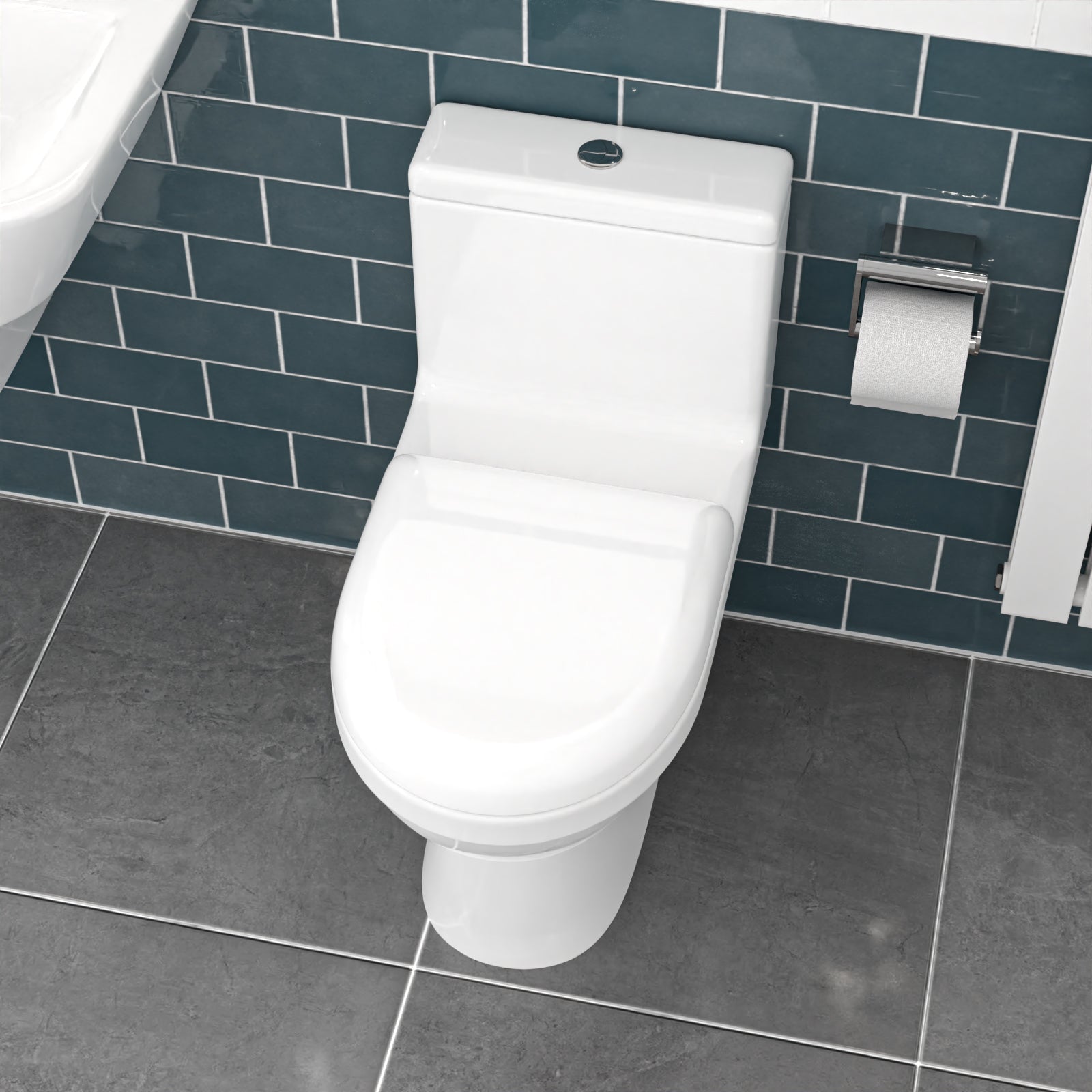 Modern White Close Coupled Toilet One Piece With Seat & Cistern