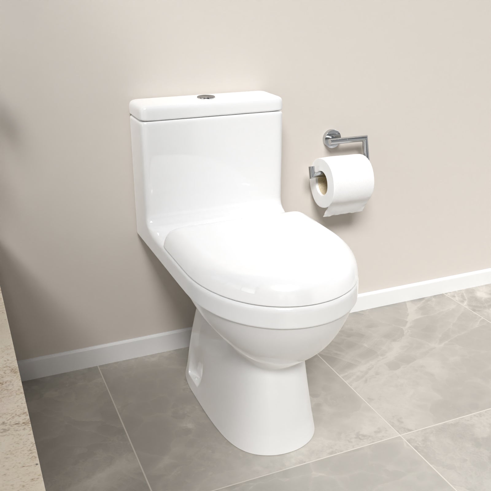 Modern White Close Coupled Toilet One Piece With Seat & Cistern