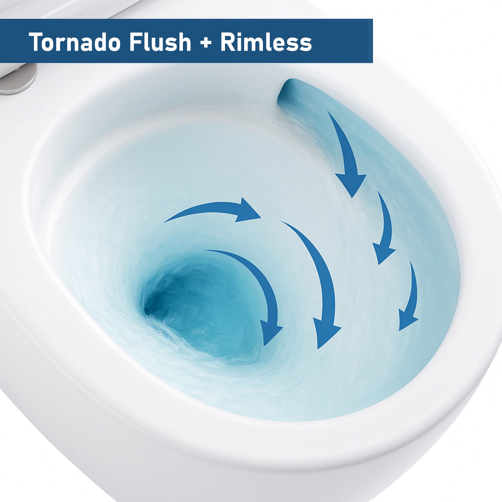 Tornado Flush White Round Wall Hung Rimless Toilet Pan with Slim Seat
