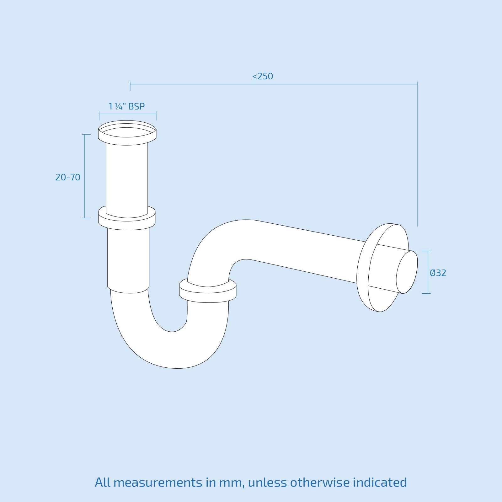 Brass Bathroom Sink Drain P-Trap Chrome Plated + Basin Waste