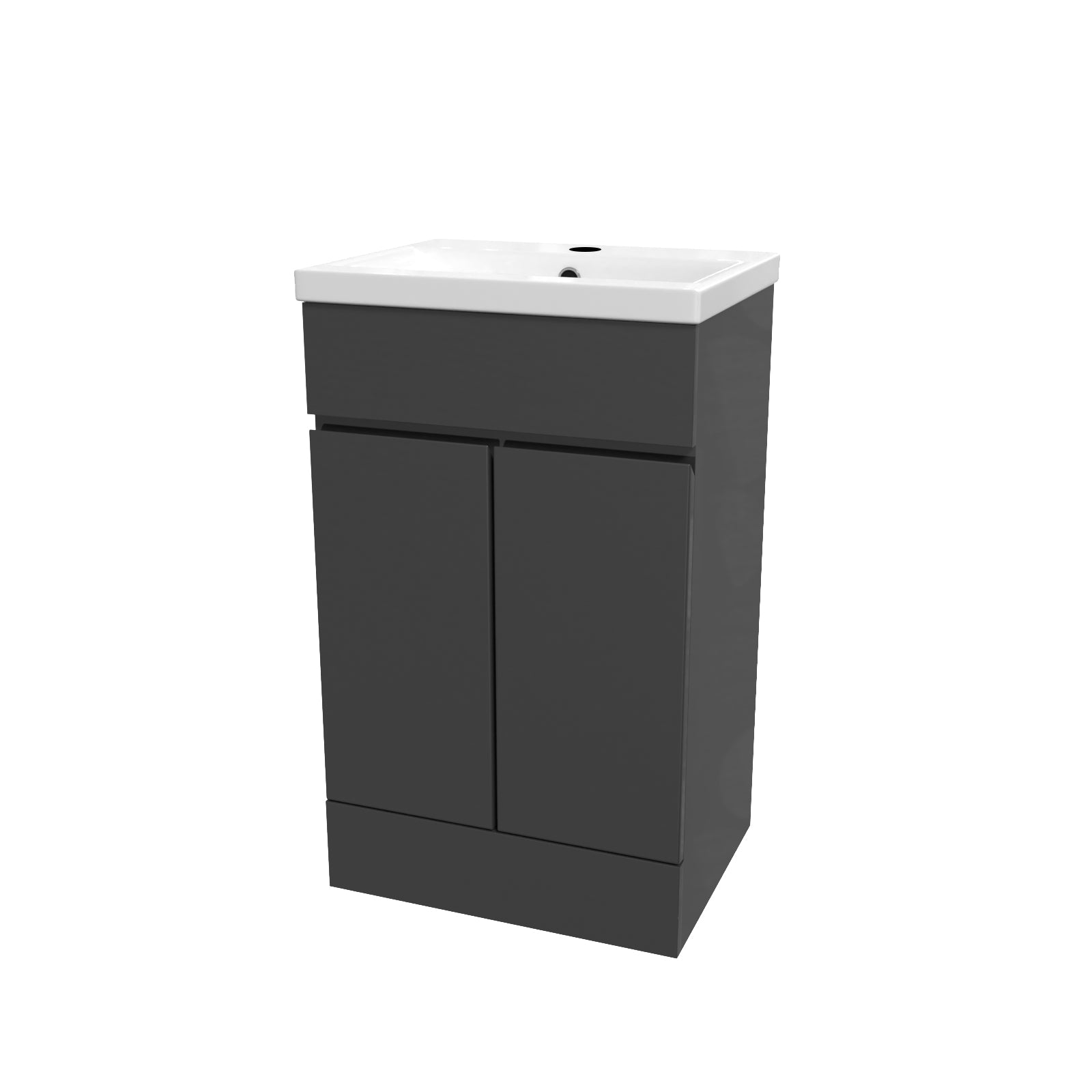 Dark Grey 500mm PVC Freestanding Bathroom Basin Vanity Unit