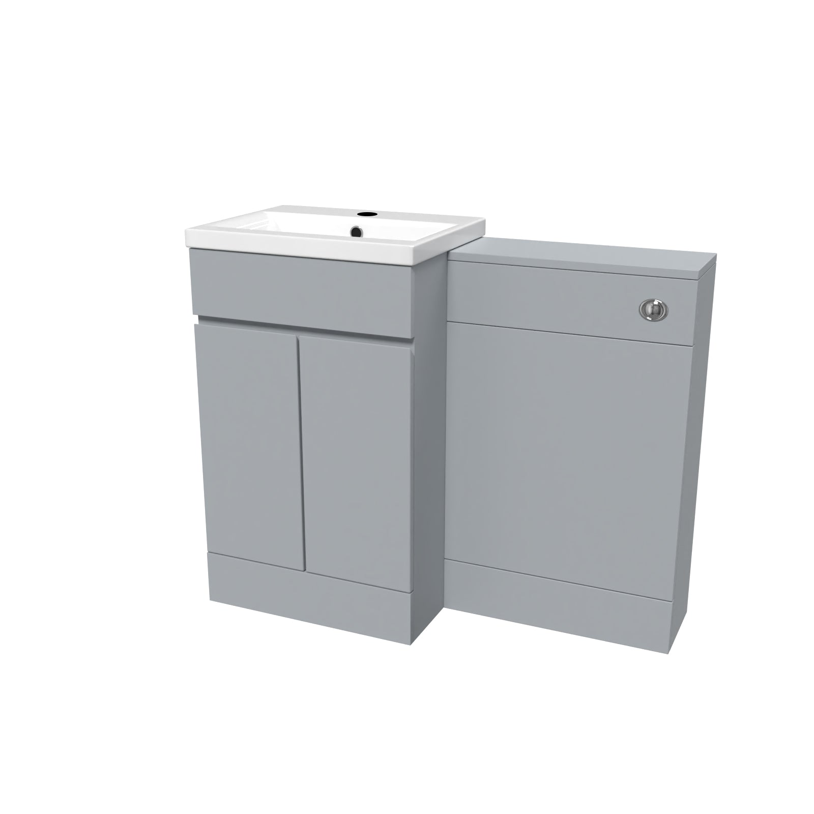 Alaska Matte Grey Freestanding PVC 500mm 2 Doors Vanity & WC Unit