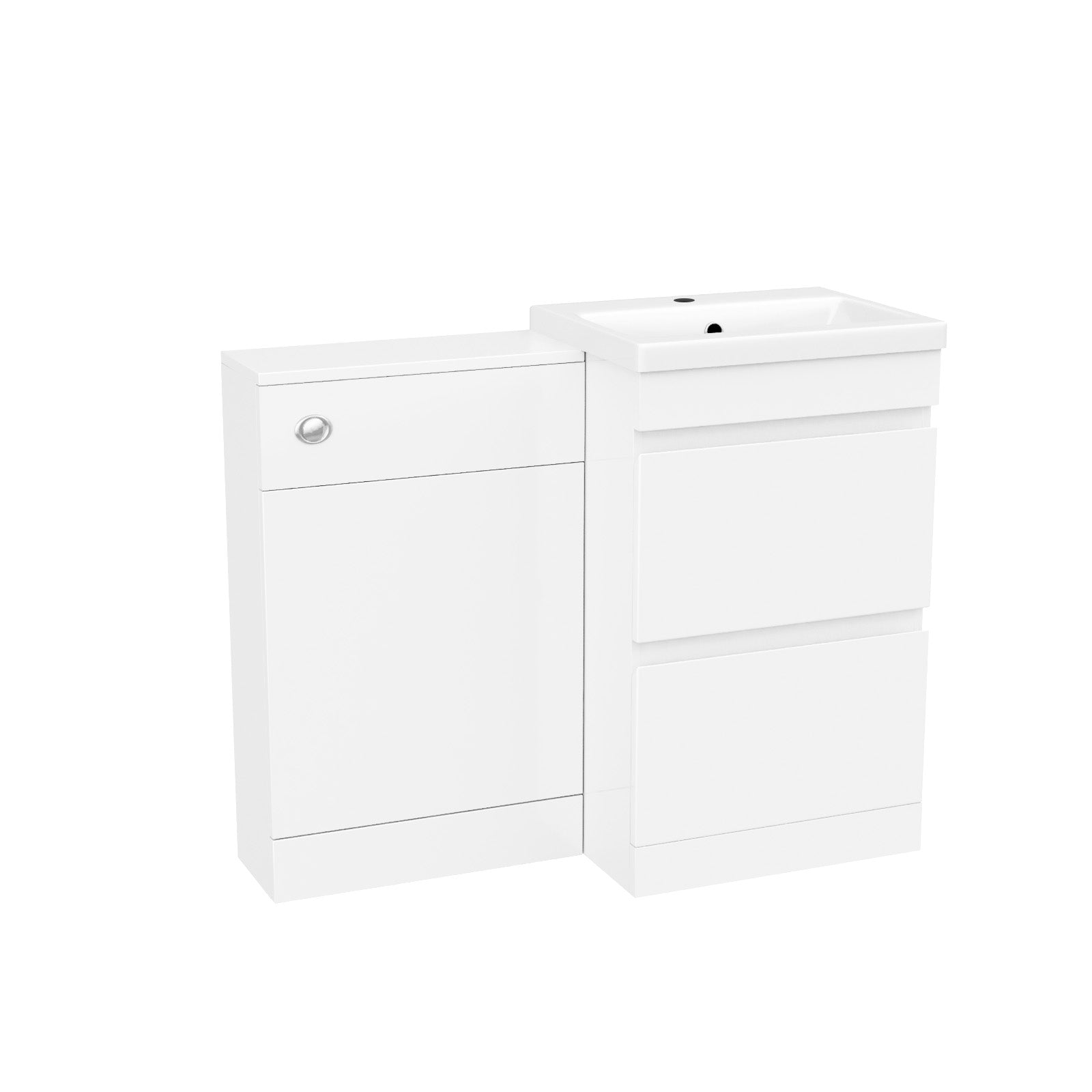 Alaska White Freestanding PVC 500mm 2 Drawers Vanity & WC Unit