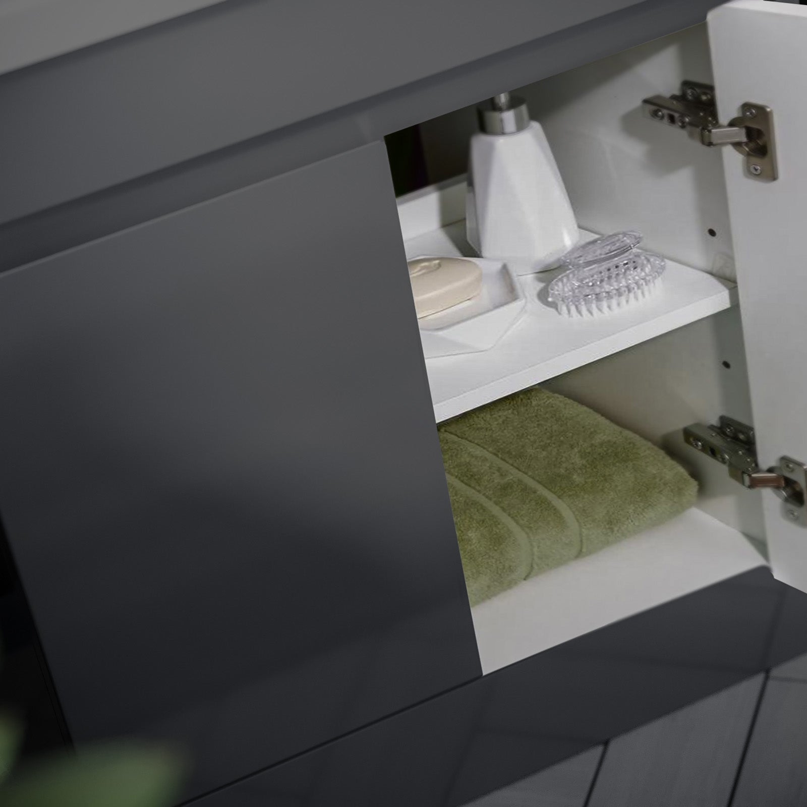 Alaska Dark Grey Freestanding PVC 600mm 2 Doors Vanity & WC Unit & BTW Toilet