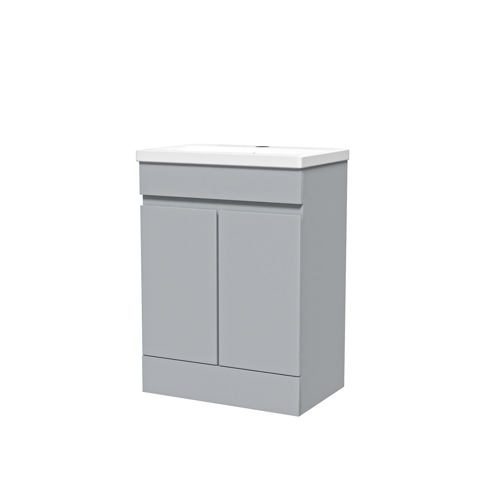 Alaska Matte Grey 600mm PVC Freestanding Bathroom Basin Vanity Unit
