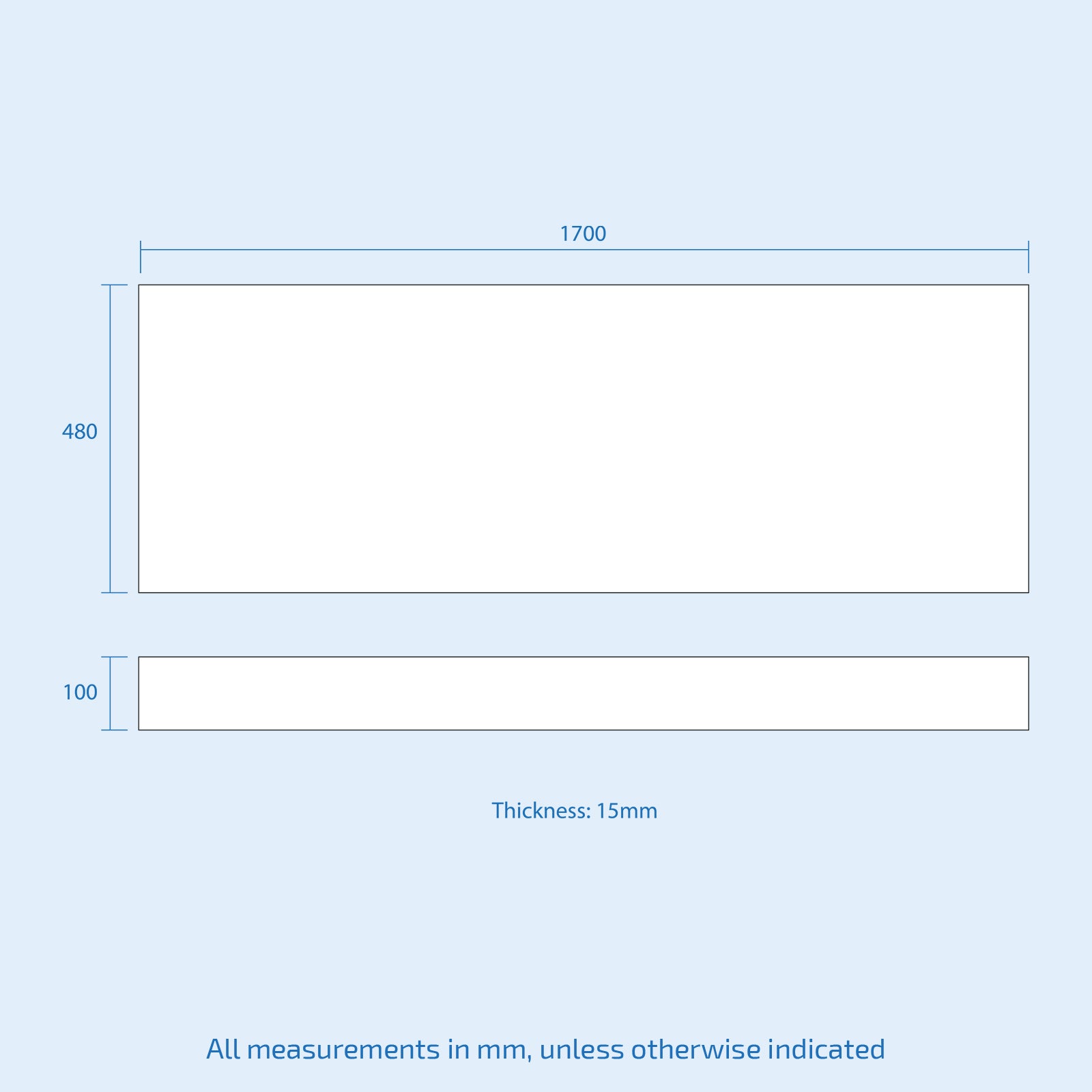 Modern 1700 mm White Front Side Bath Panel Durable PVC + Plinth