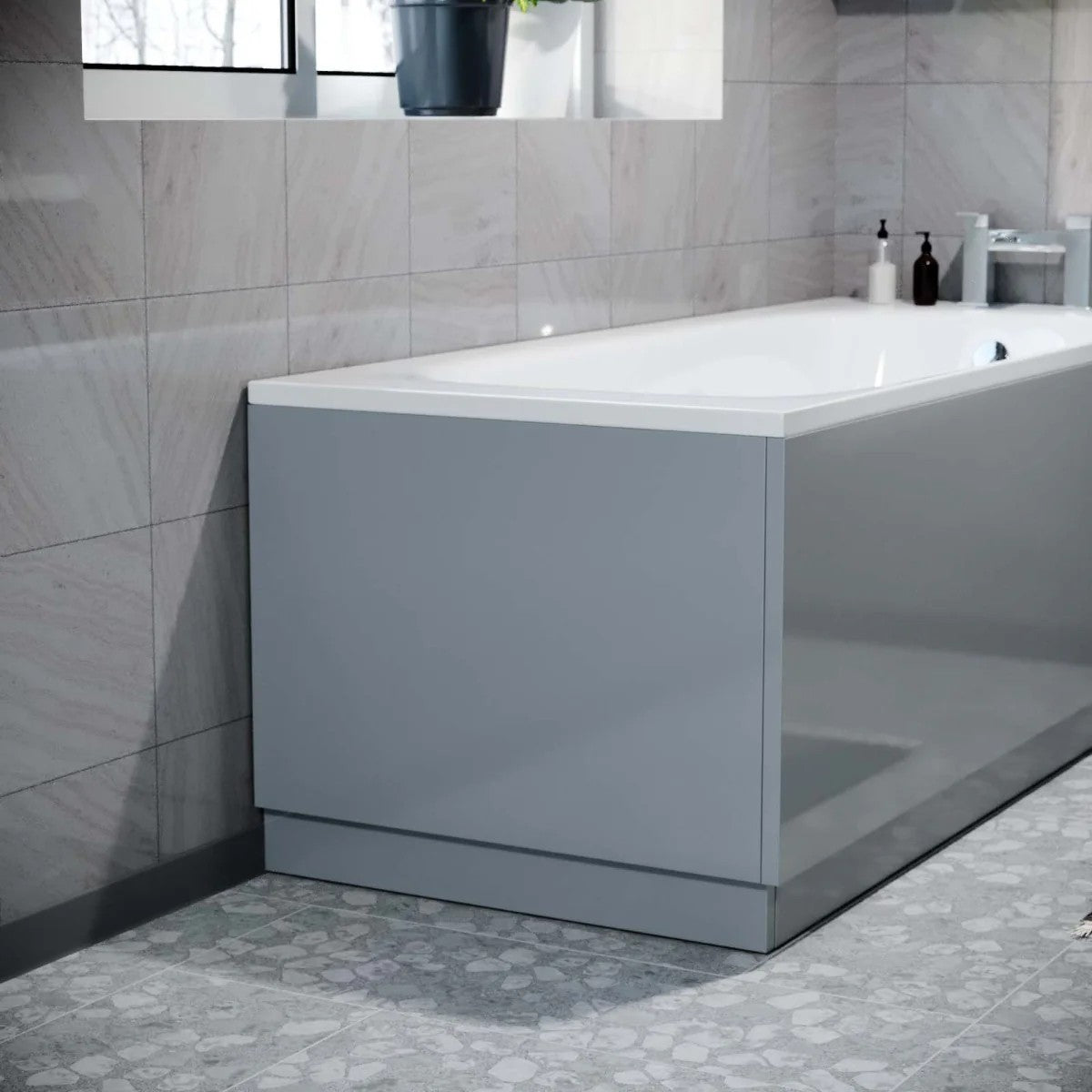 Gorge Light Grey PVC 700mm End Bath Panel + Plinth
