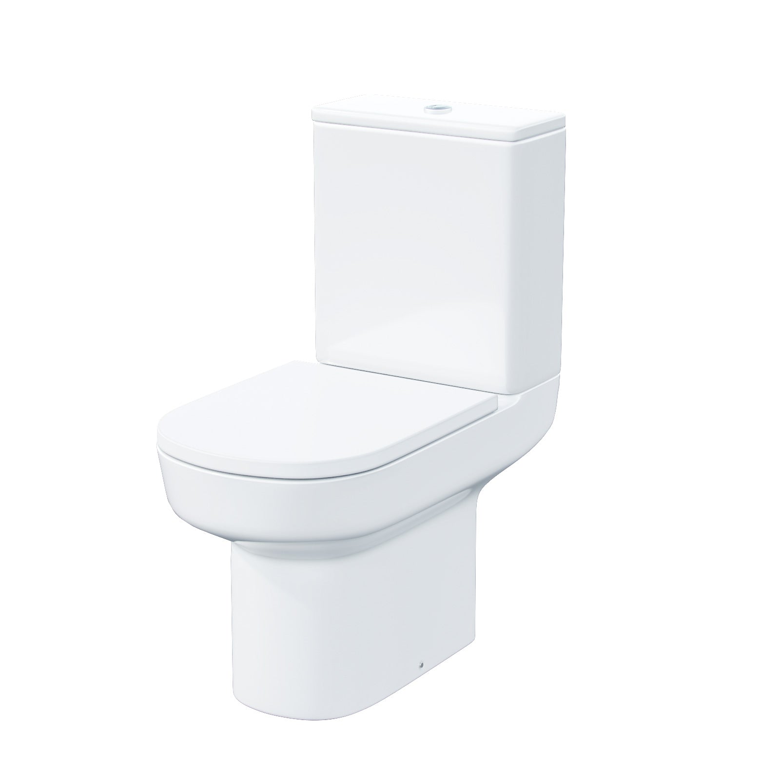 Spa White Rimless Close Coupled WC Toilet Open Back Pan & Soft Close Seat