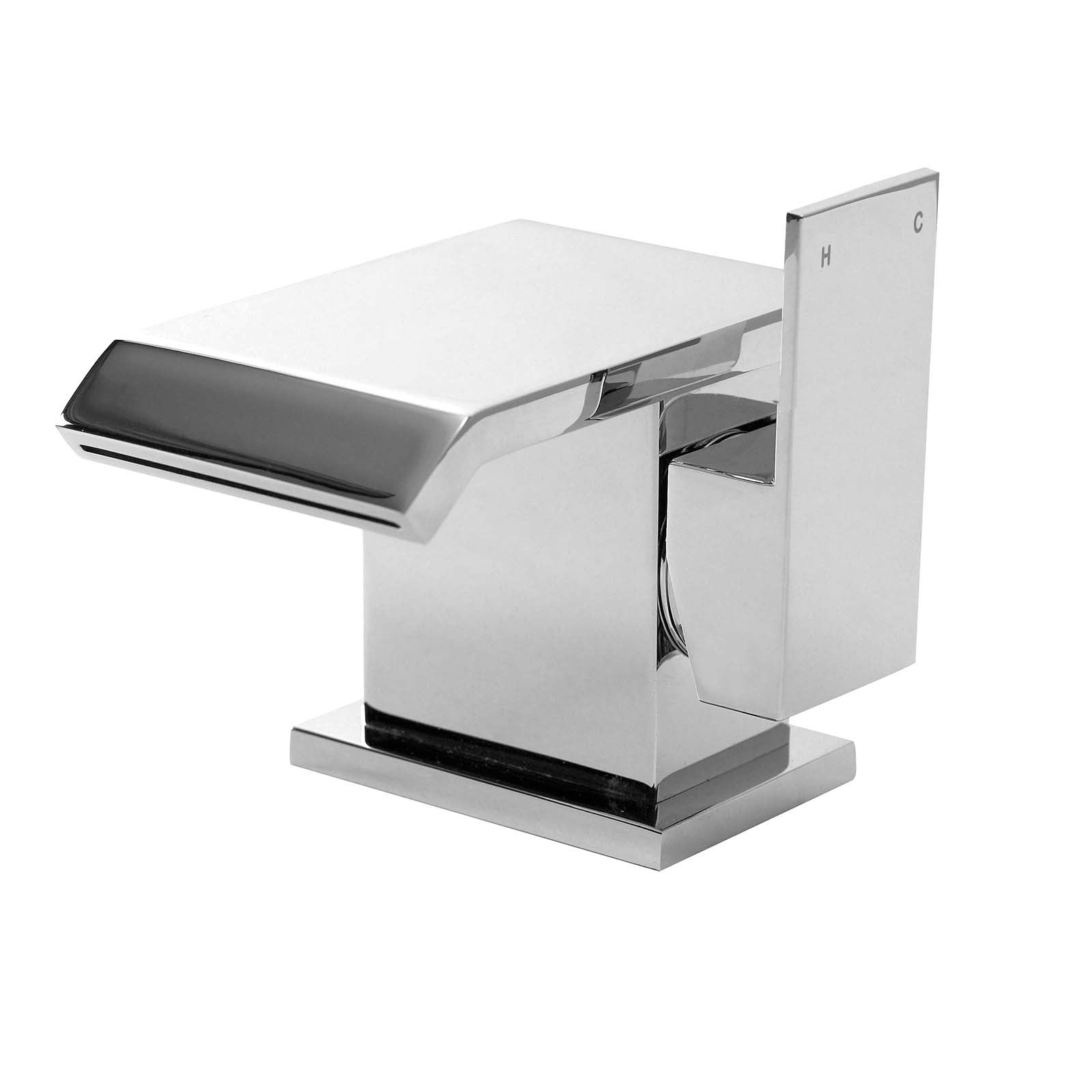 Devon Square Chrome Bath Waterfall Basin Mixer Tap