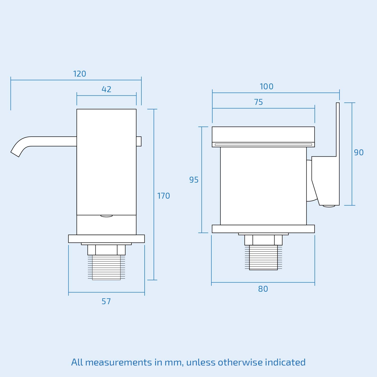 Devon Square Chrome Bathroom Waterfall Basin Mixer Tap