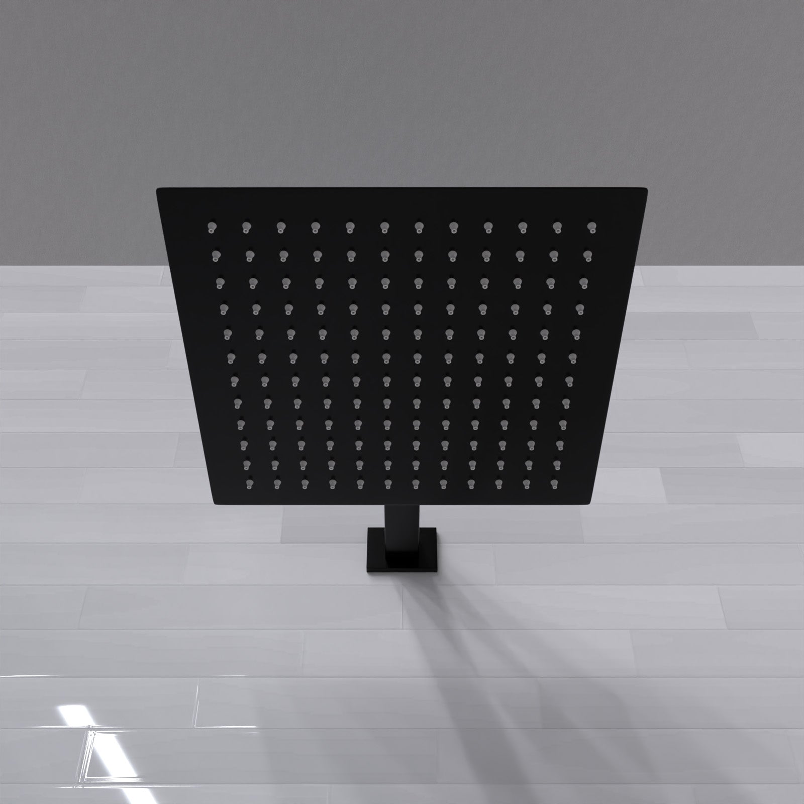 Rotton 300mm Modern Bathroom Rainfall Square Overhead Shower Slim Head Matte Black