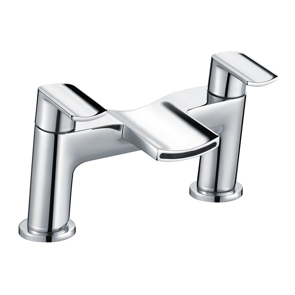 Centa Modern Waterfall Bathroom Basin Sink Mixer Tap & Deck Mounted Bath Filler Tap + Free Basin Waste