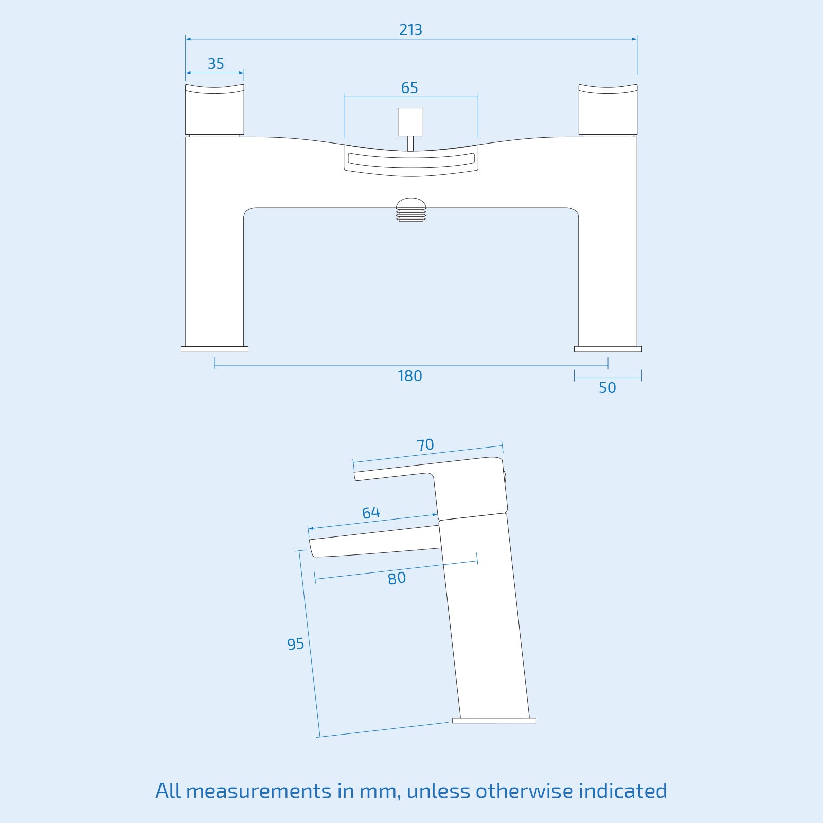 Centa Contemporary Set Of Bathroom Sink Mixer Tap And Bath Shower Mixer Tap + Free Basin Waste