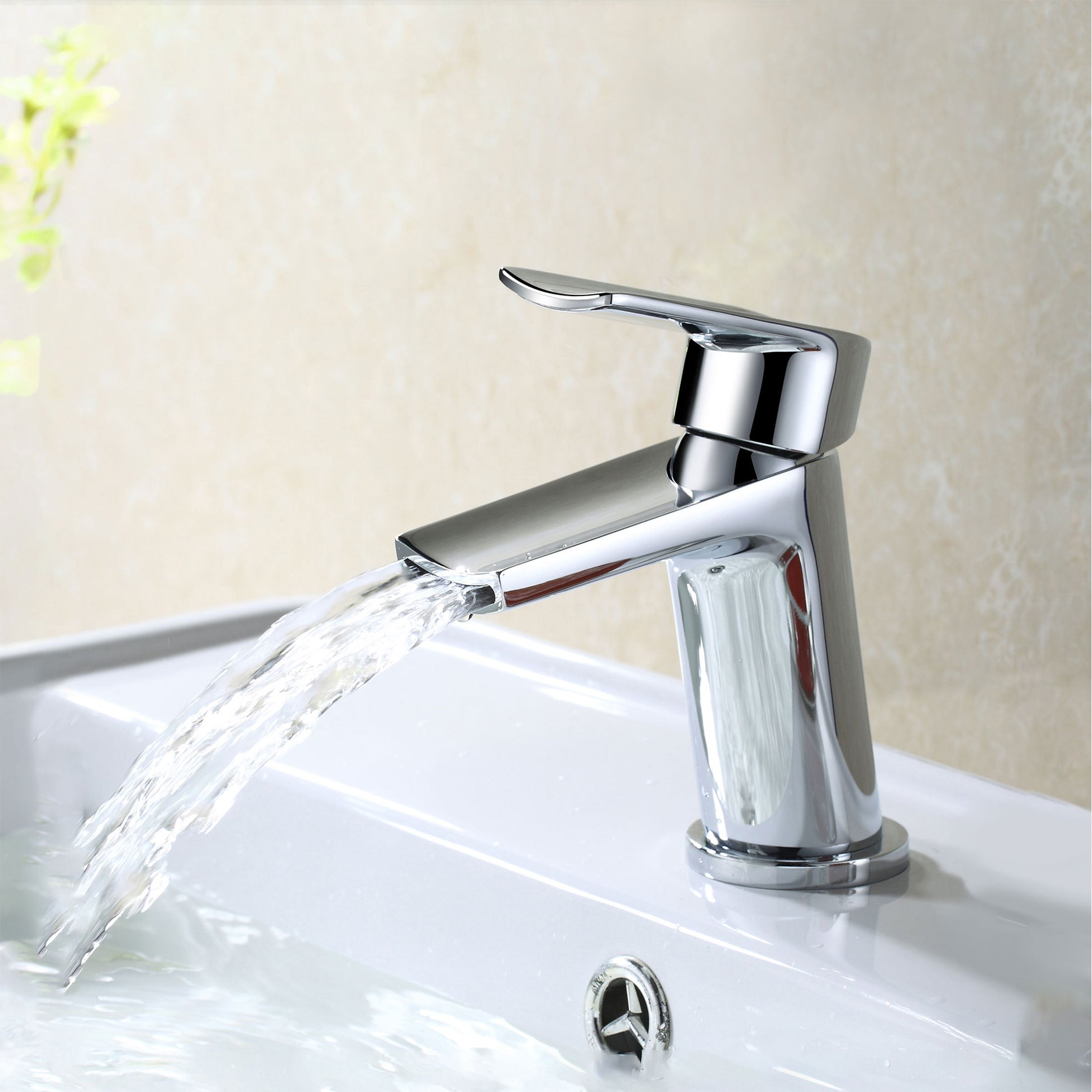 Centa Compact Bathroom Waterfall Chrome Basin Mono Mixer Tap