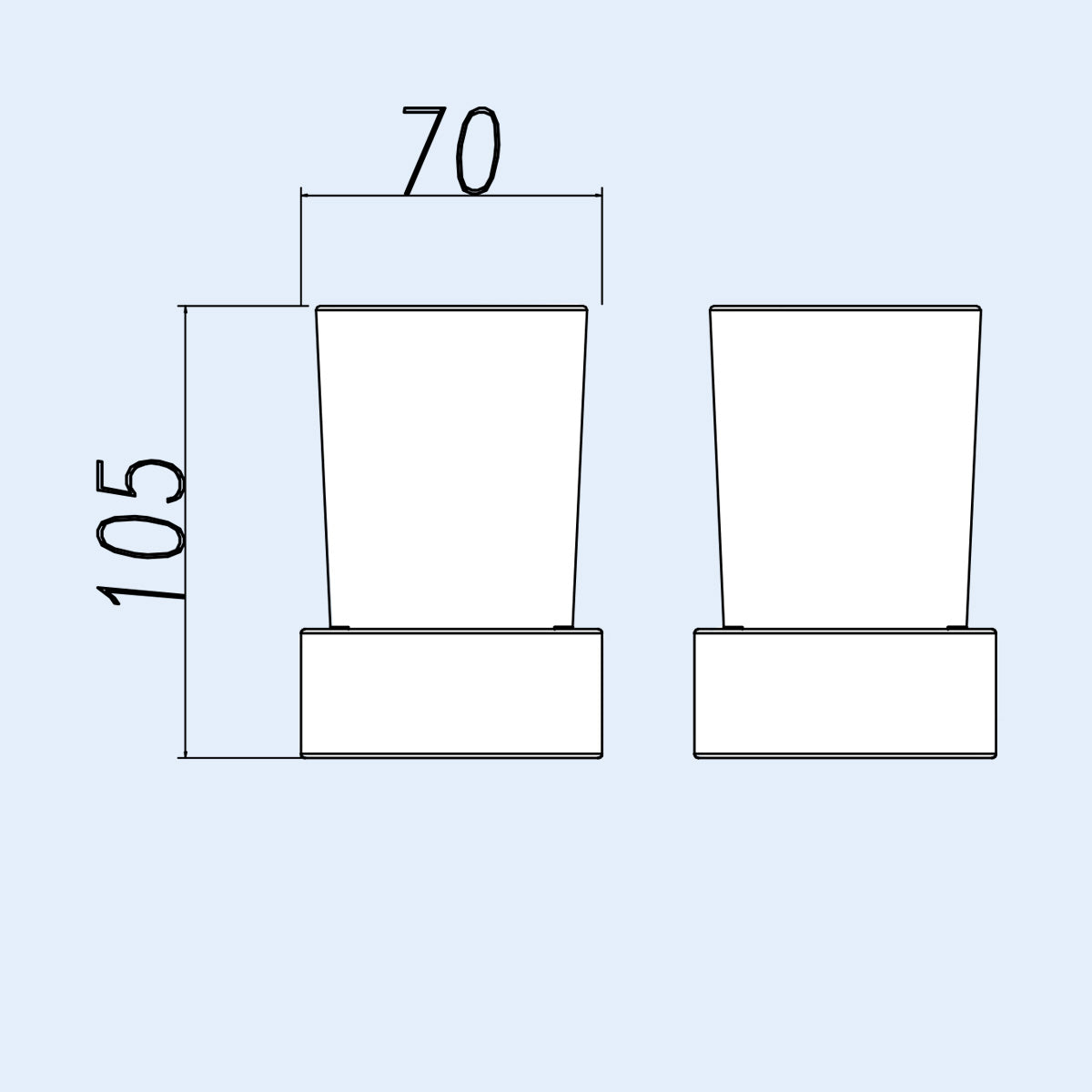 Chrome Square Modern Tumbler & Holder