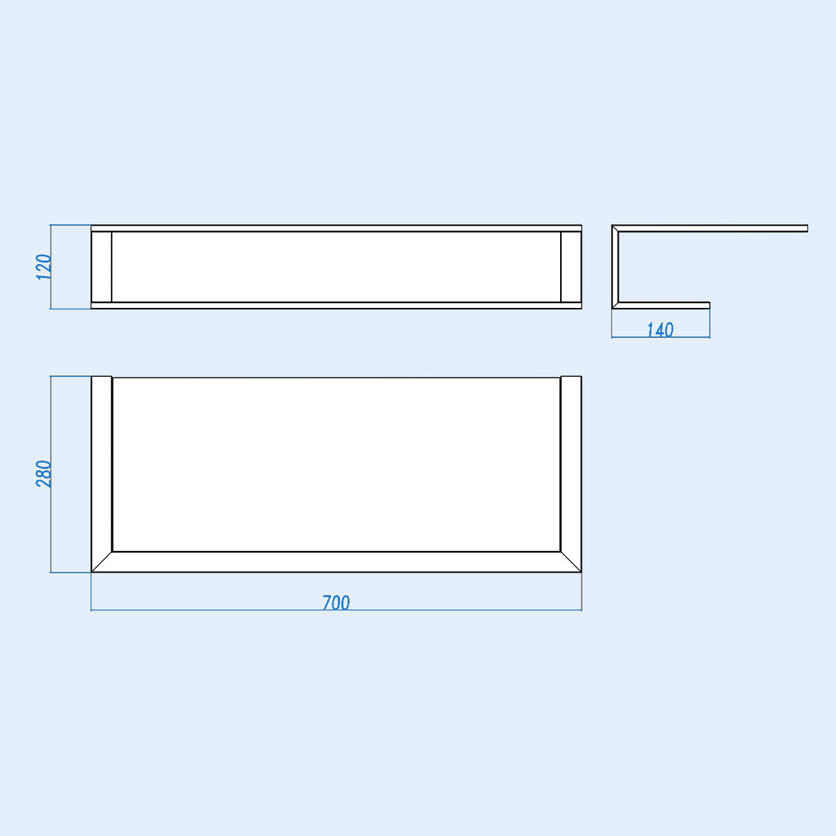 Chrome Towel Shelf Rack