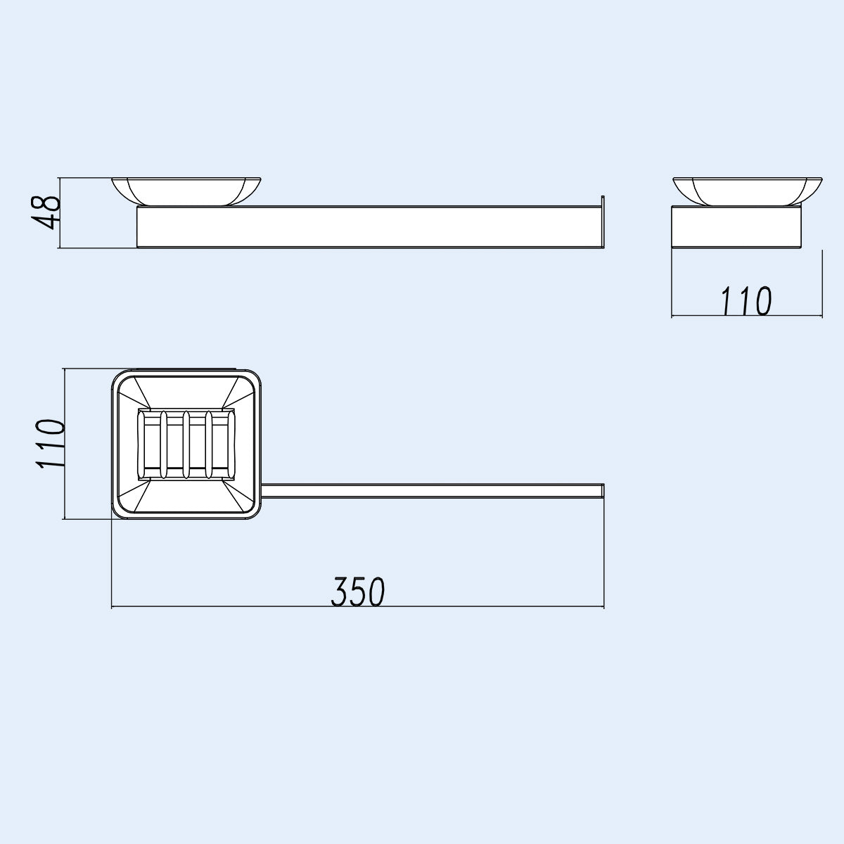 Chrome Towel Bar with Soap Dish