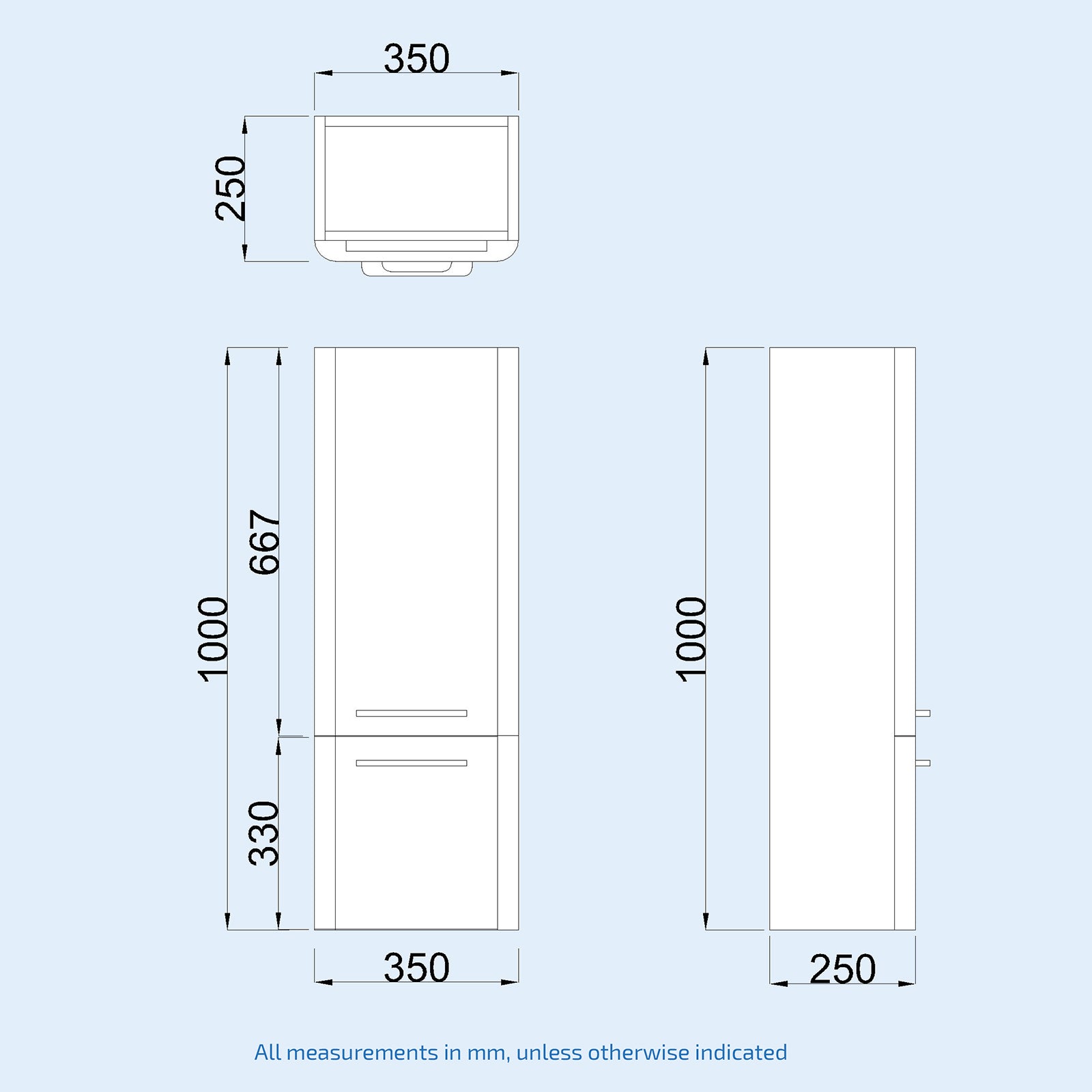 Lex 1000mm Flat Pack Wall Hung Storage Cabinet Matte Grey