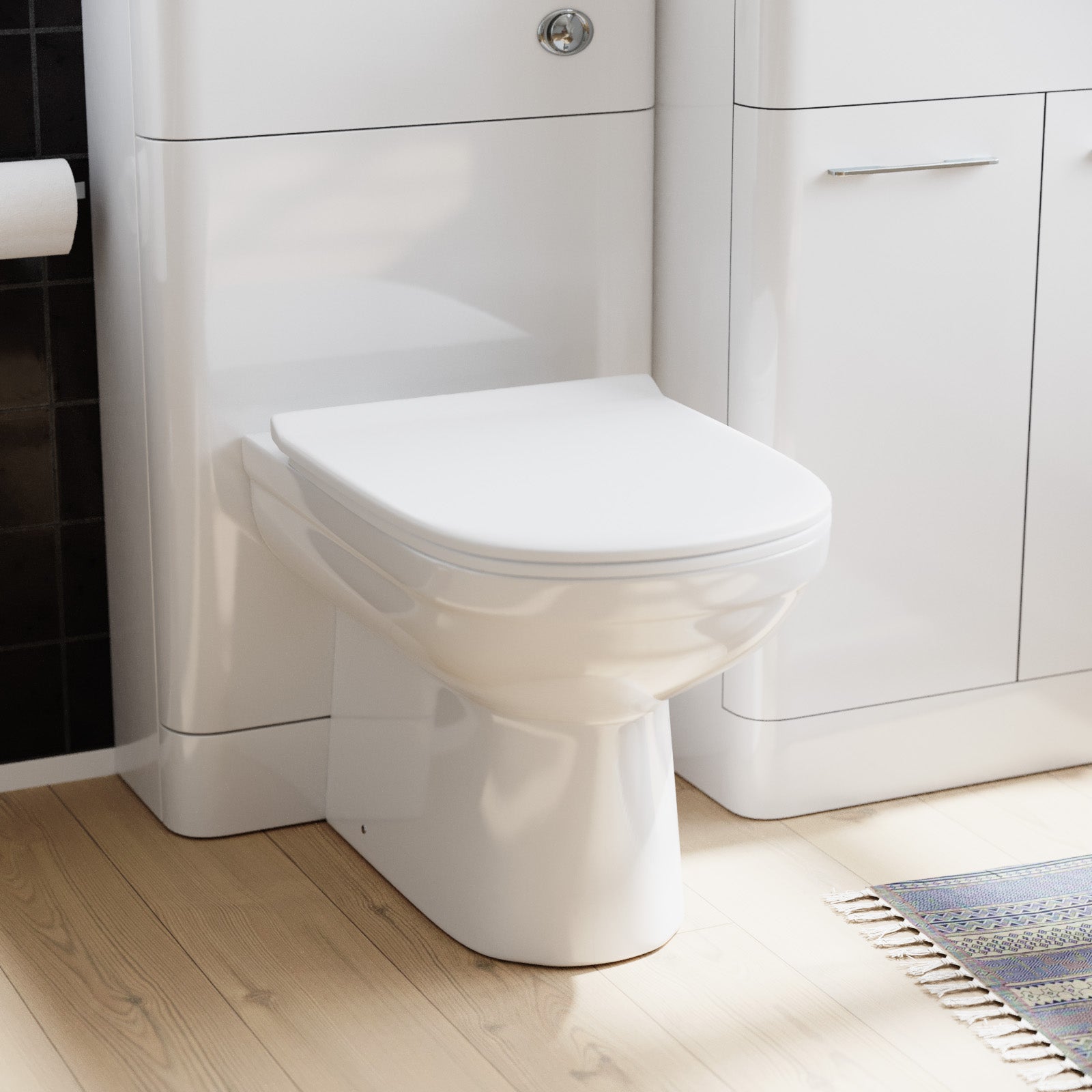 Nanuya 600mm White Freestanding MDF Vanity Basin, WC Unit & BTW Toilet