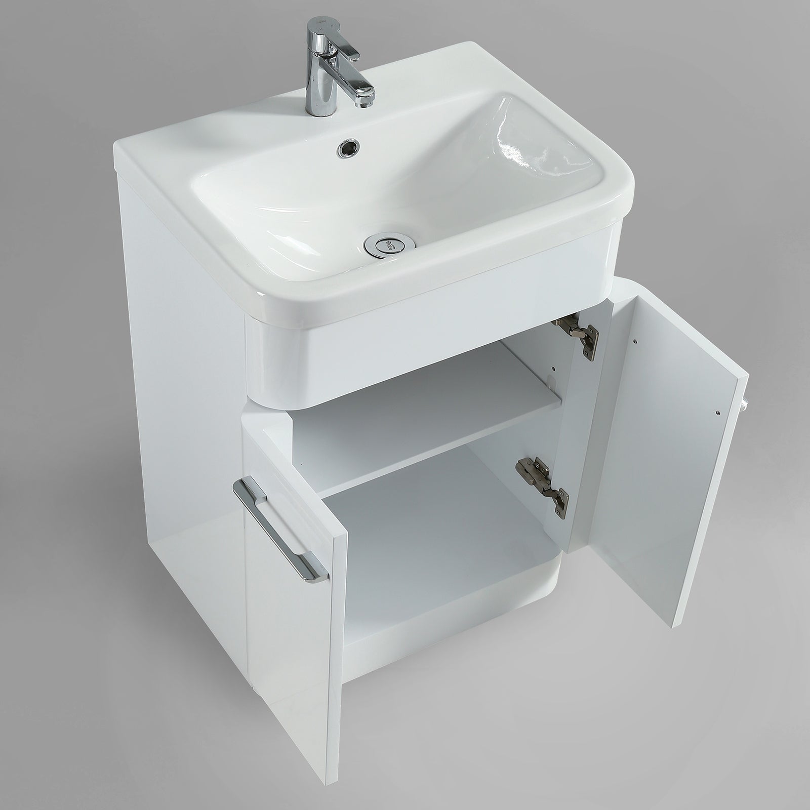 Lex 600mm Basin Vanity Unit & Close Coupled Toilet Bathroom White