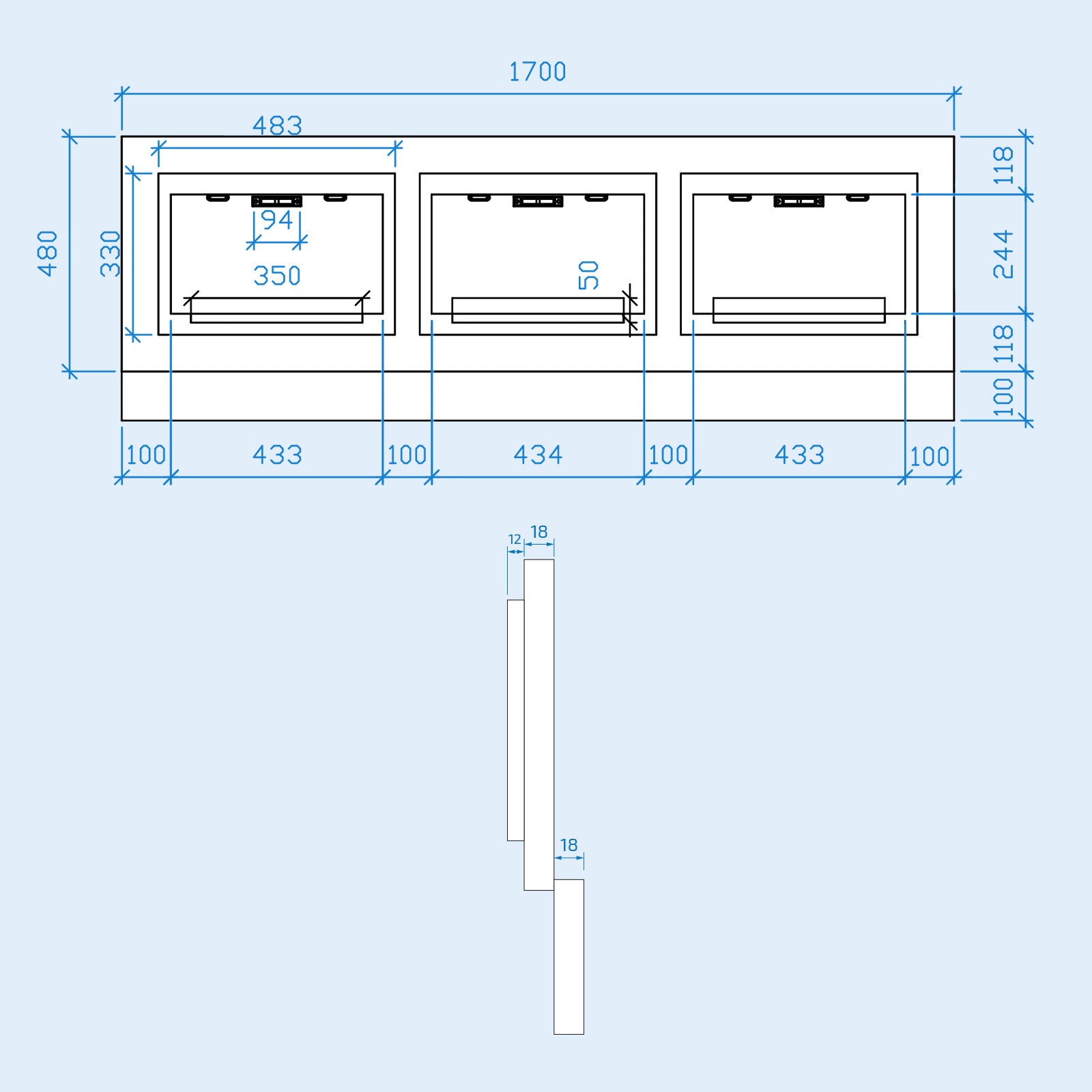 White 1700mm Magnetic Door Durable PVC Front and End Bath Panel