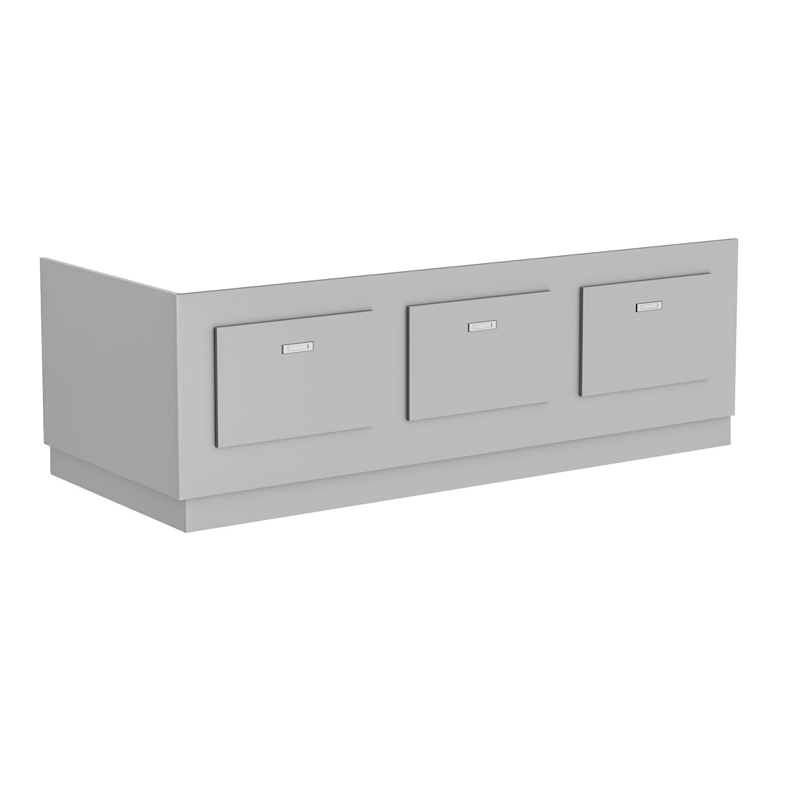 Matte Grey 1700mm Magnetic Door Durable PVC Front and End Bath Panel