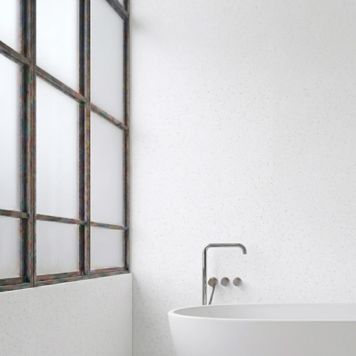 Rome Matte White Terazzo PVC Shower Wall Panel 1000mm x 2400 mm x 10mm
