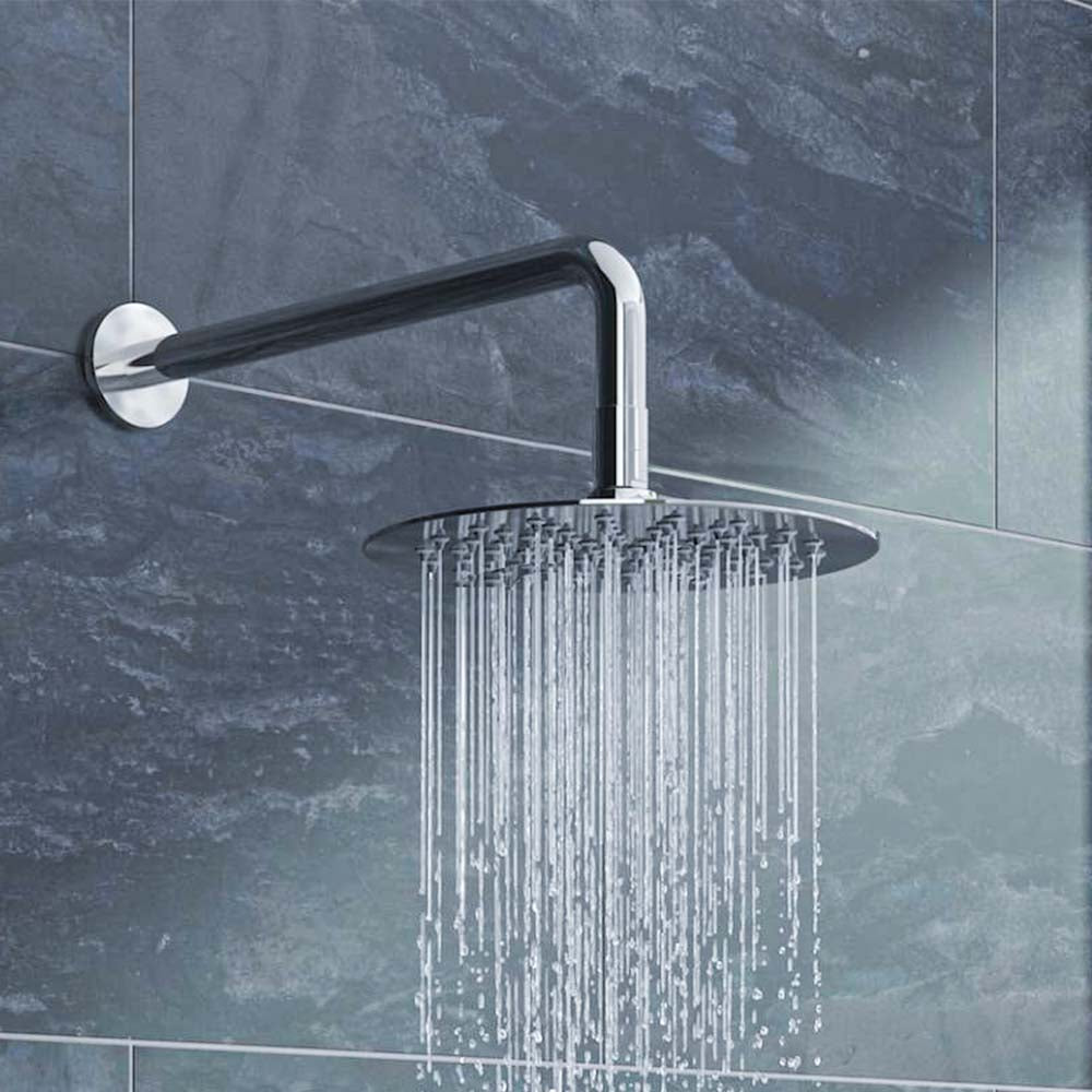 Round Ultra Thin 200mm Shower Head & Arm Chrome